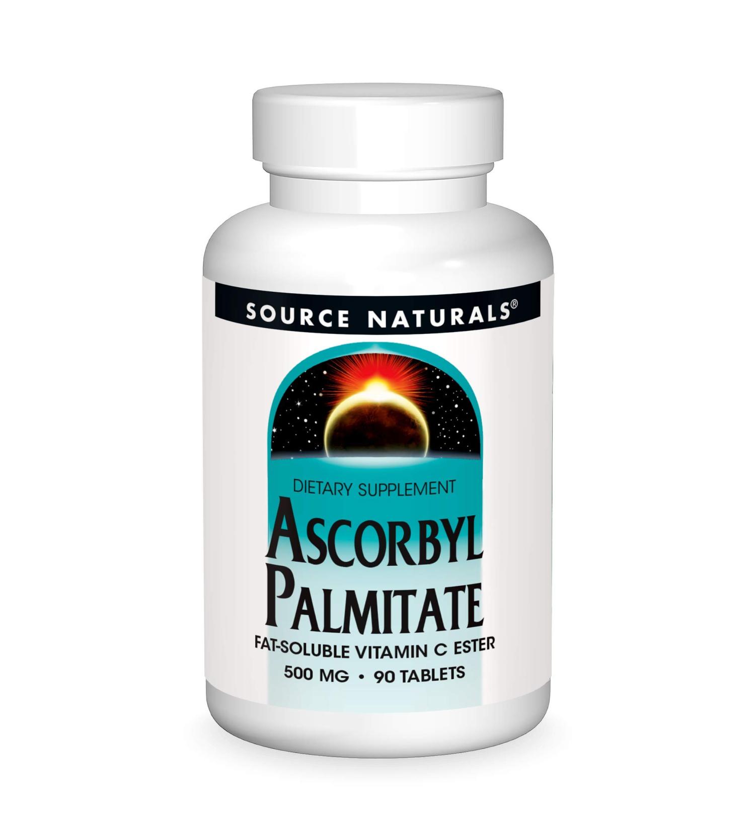 Source Naturals Ascorbyl Palmitate 500 mg - 90 Tablets | Antioxidant Support - Buy Online on GoSupps.com