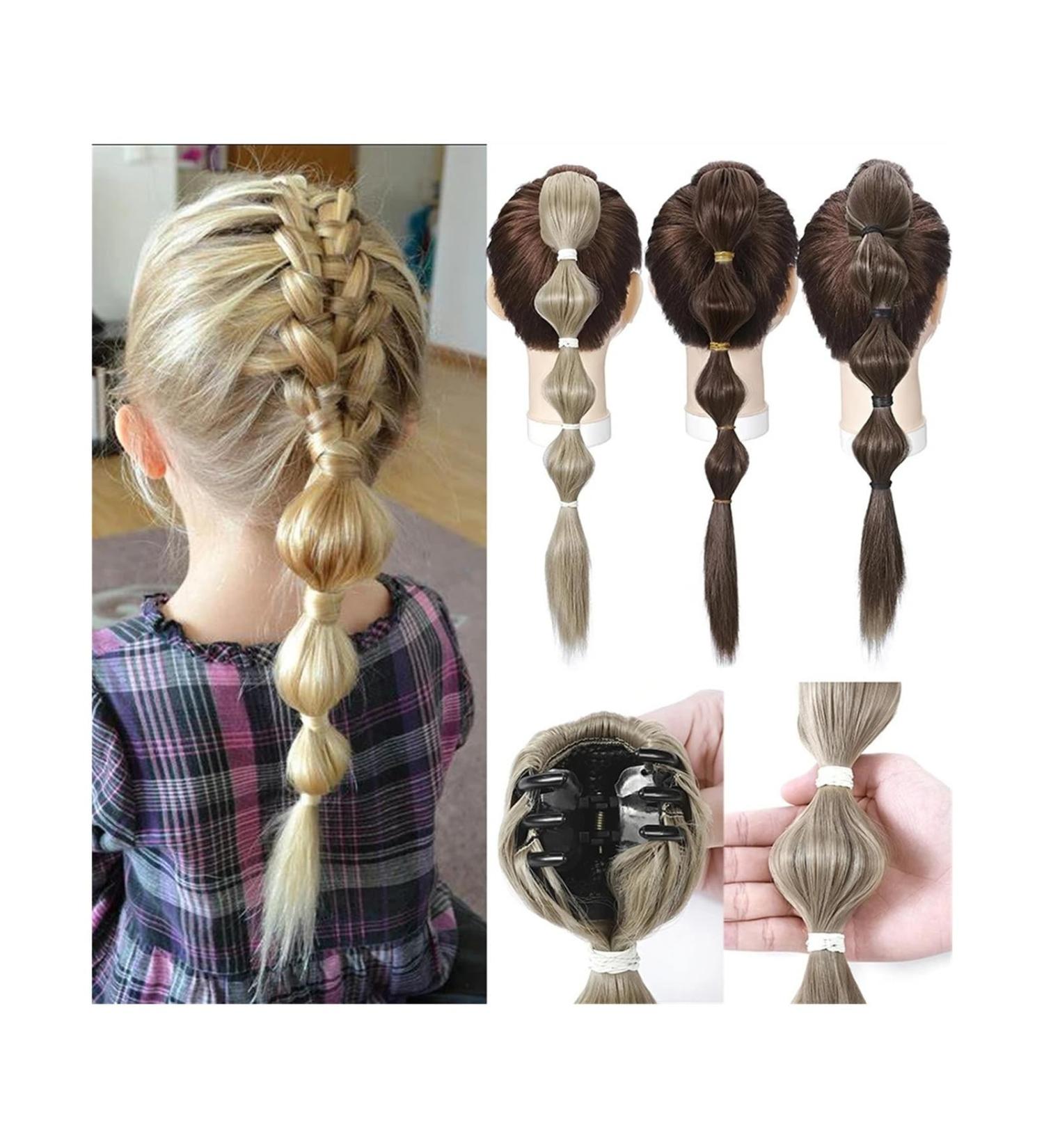 Ponytail Extension Bubble Braid Ponytail Extension for Women 18 Inch Long Straight Braided Ponytail Hair Extension Claw Clip in Synthetic Ponytail Hair Pieces Ponytail Hairpiece for Women (Color : 2 18inches 24-613 - Buy Online on GoSupps.com