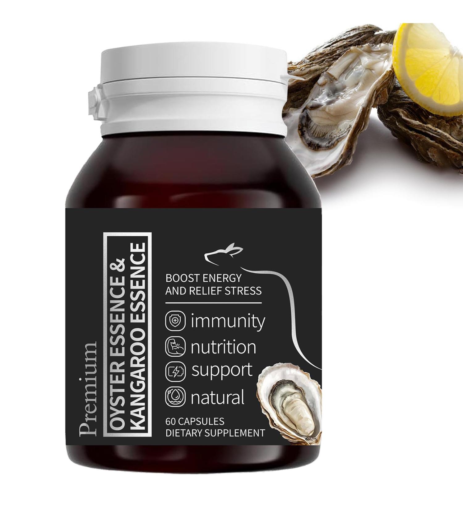 Oyster Extract for Men & Oyster Essence Kangaroo Essence Organic Pure Oysters Extract Peptides Capsules for Men & Women Supports Energy & Immune Boost Zinc 60 Capsules - Buy Online on GoSupps.com