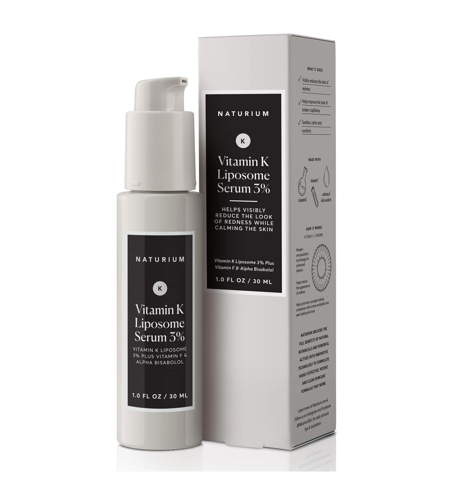 Naturium Vitamin K Liposome Face Serum 3% w/ Vitamin F & Alpha Bisabolol 1 oz - Redness Reducer & Anti-Aging Treatment - Buy Online on GoSupps.com