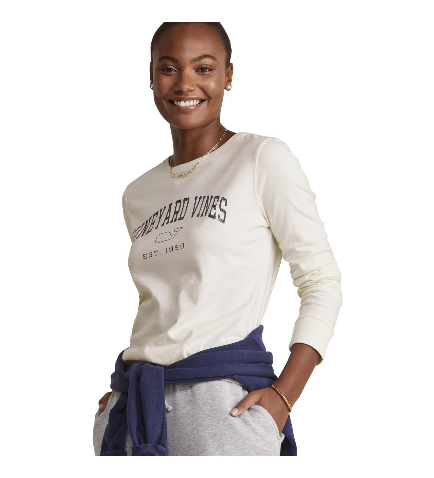 Vineyard Vines Women's Heritage Long-Sleeve Tee T-Shirt XL Marshmallow - Buy Online on GoSupps.com