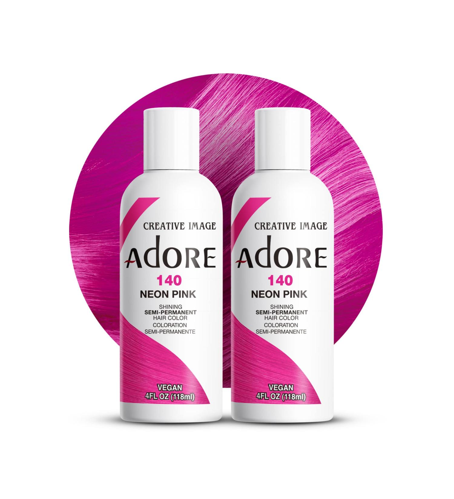 Adore Neon Pink Hair Dye - Vegan & Cruelty-Free - 4 Fl Oz (Pack of 2) - Buy Online on GoSupps.com