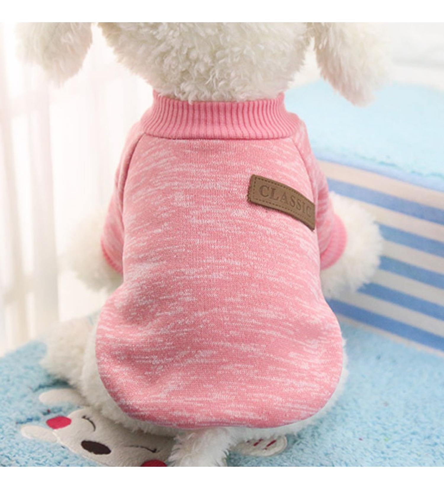 Buy Idepet Pet Cat Dog Sweater - Warm Fleece Coat for Small Medium Large Dogs & Cats - Pink & Gray - International Shipping - Buy Online on GoSupps.com