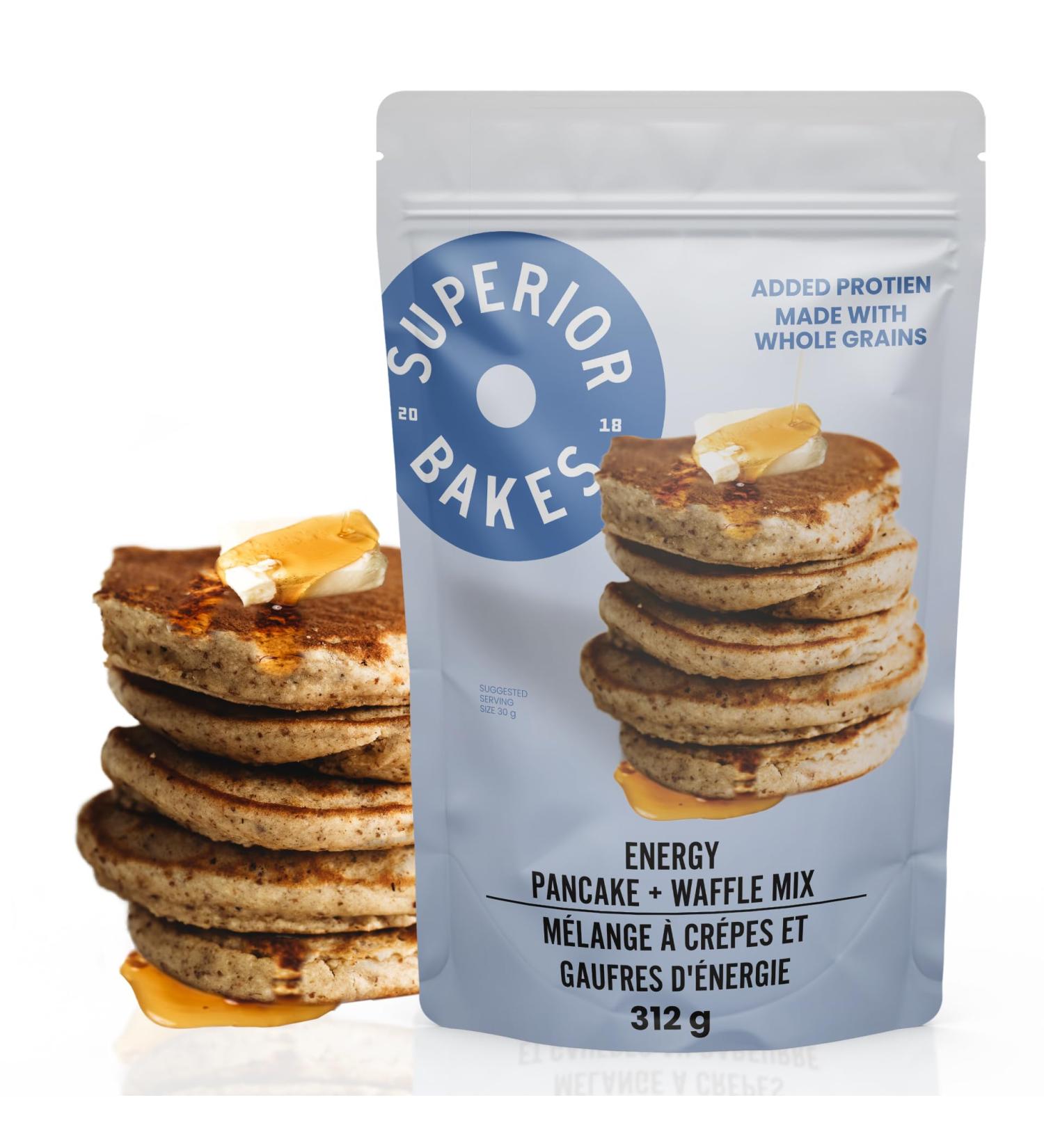Superior Bakes Energy Pancake Mix. Made With Whole Grains. No Sugar Added. Added Protein. - Buy Online on GoSupps.com