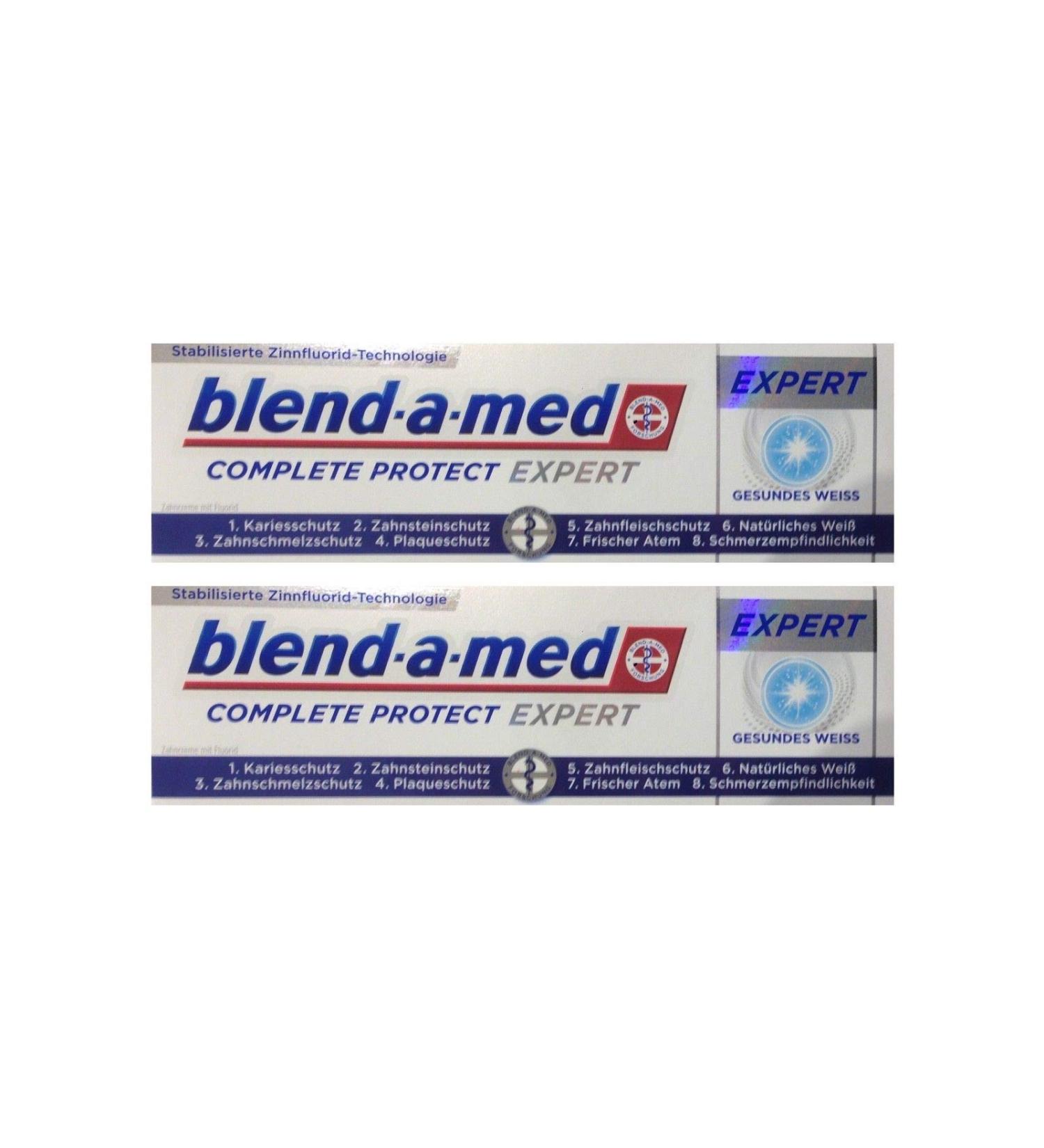 2x Blend a med Complete Protect EXPERT Healthy White 75ml Tin Fluoride Technology