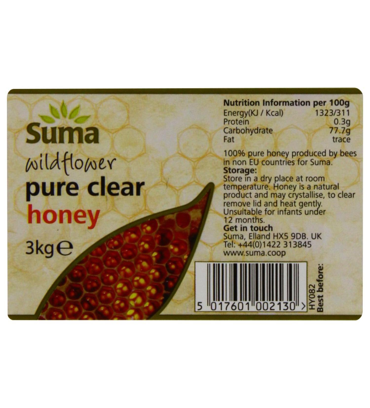 Suma Clear Wildflower Pure Honey Tub 3 Kg - Buy Online on GoSupps.com