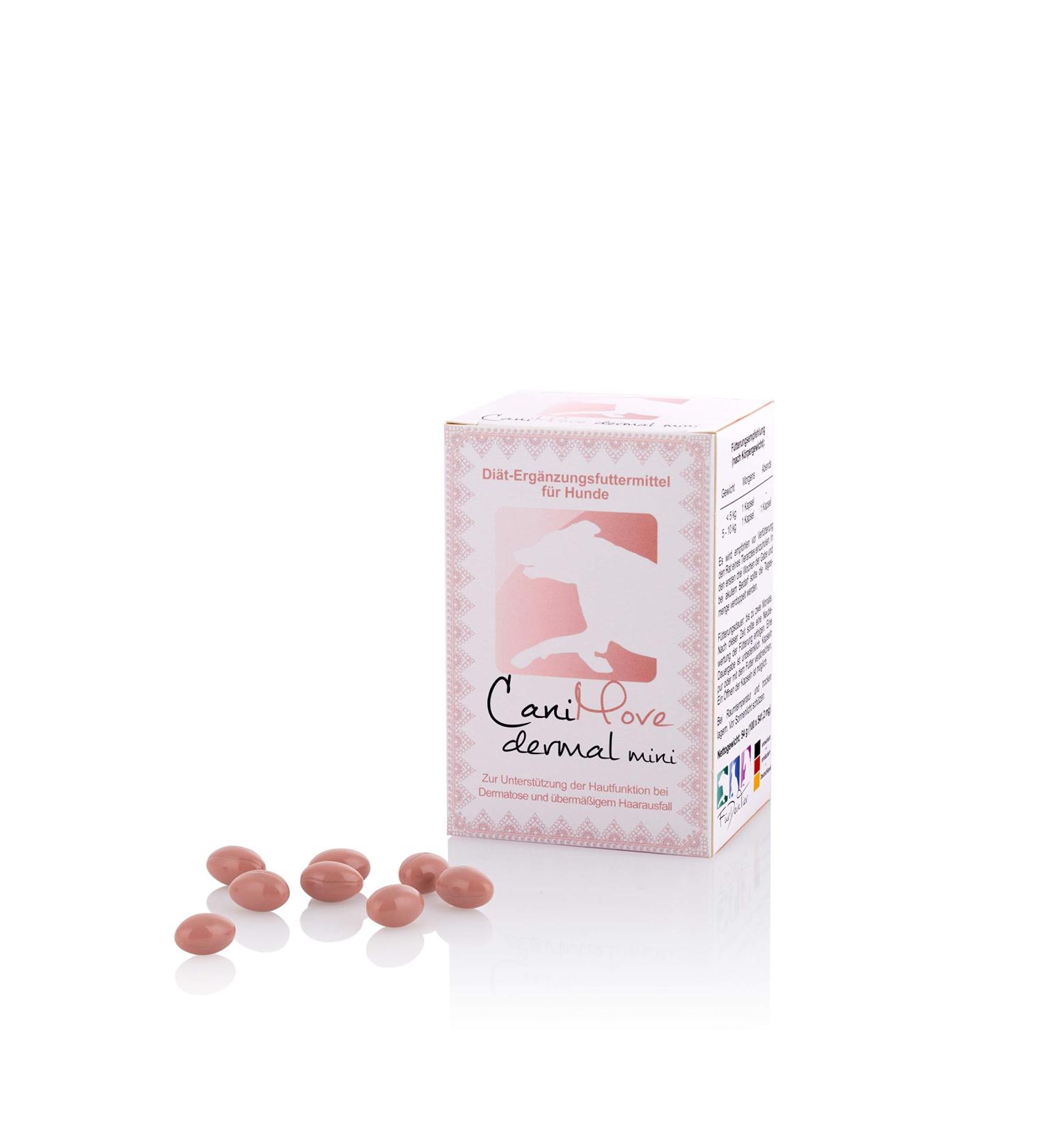 CaniMove Dermal Mini (100 Capsules) | Optimal Skin & Coat Care | Dandruff & Hair Loss Solution with PUFA Zinc Biotin & Lycopene - International Shipping Available - Buy Online on GoSupps.com