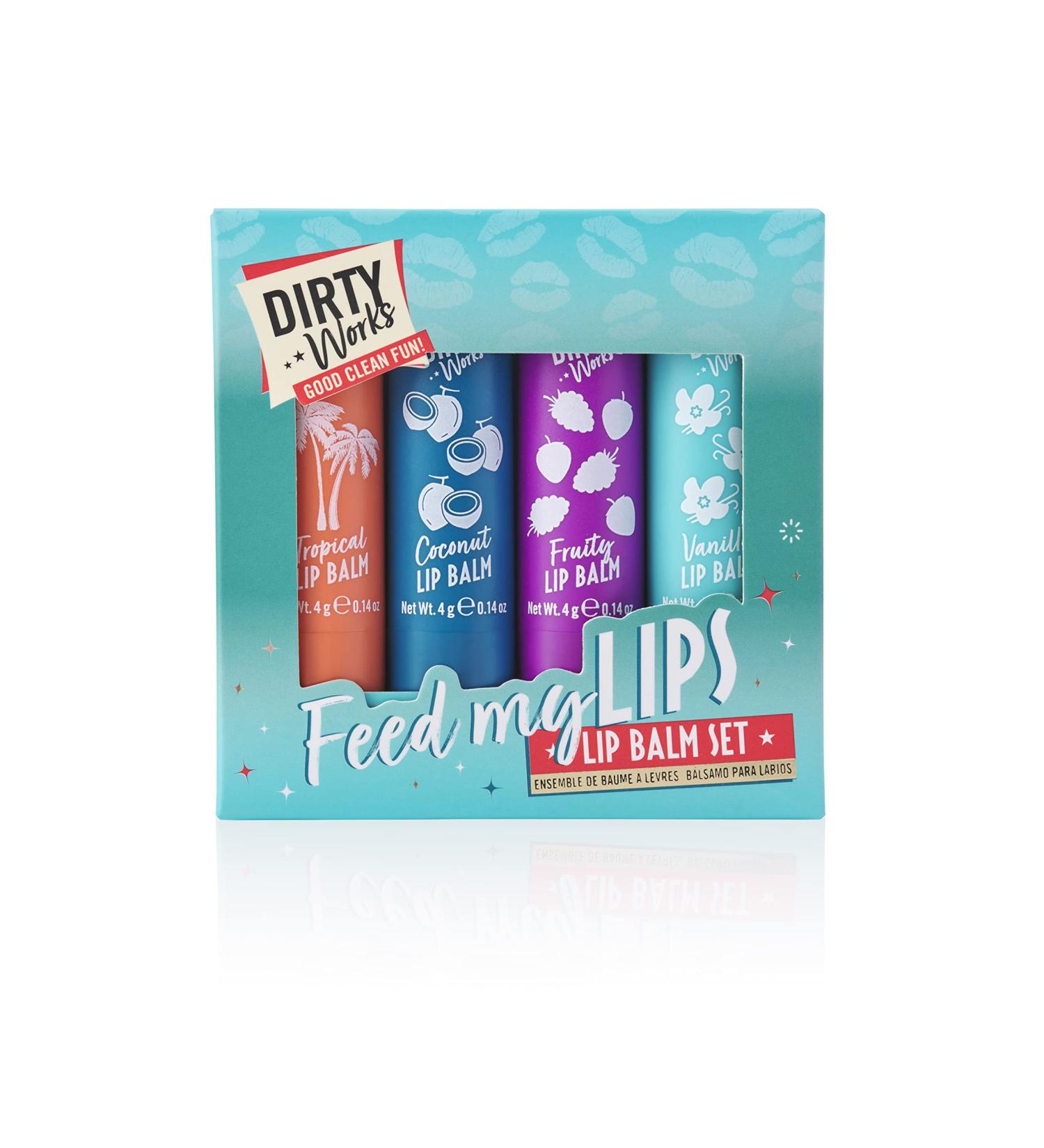Dirty Works Feed My Lips Lip Balm Set - 4x4g Gift Set | Various Flavours | International Shipping Available - Buy Online on GoSupps.com