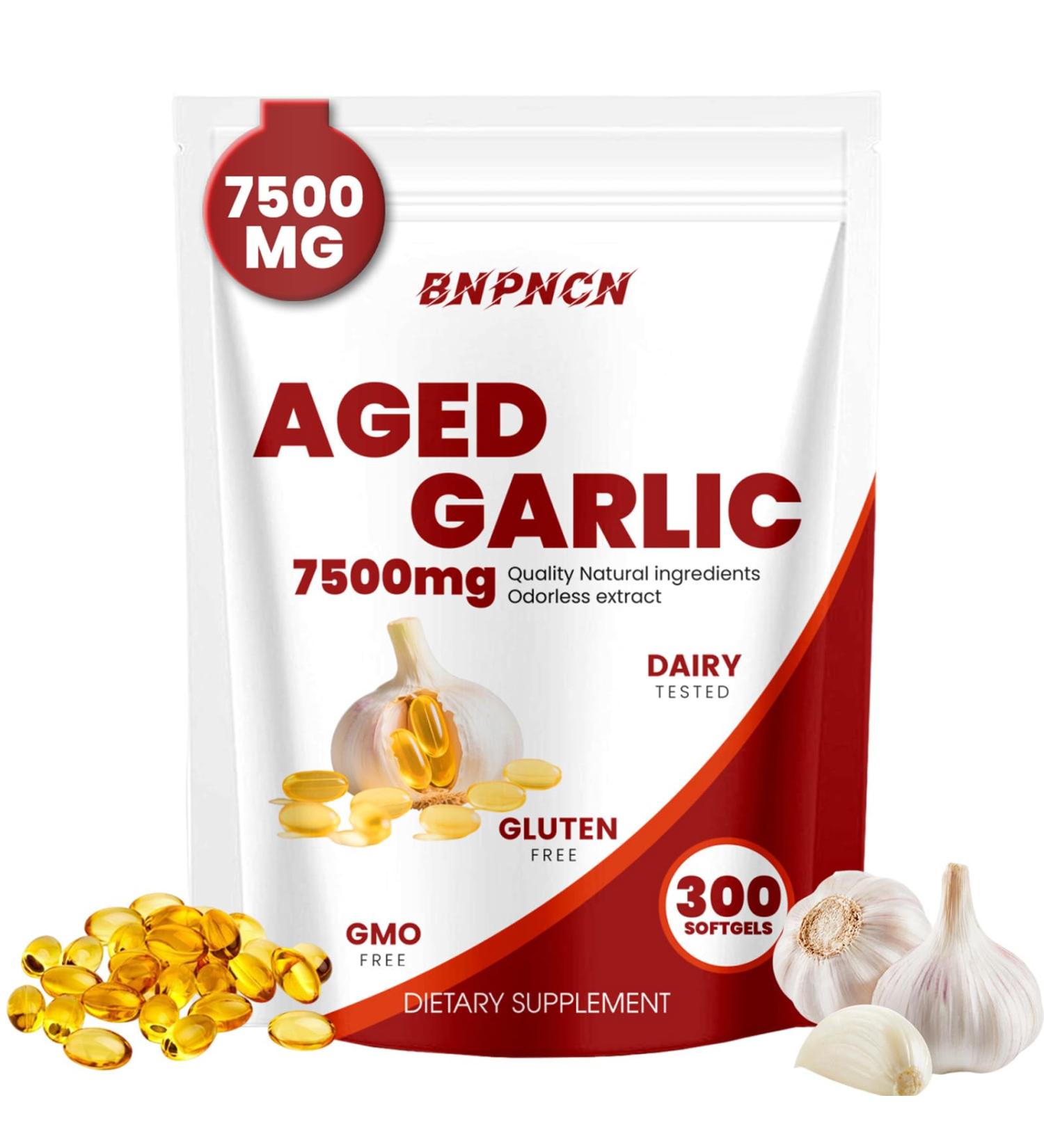 Aged Garlic Extract odorless 7500mg Non-GMO Gluten-Free | Supports Immune Health | Grown Allium Sativum Bulb | Potent Antioxidant Supplement 300 Softgels (1) 1 Count (Pack of 1) - Buy Online on GoSupps.com