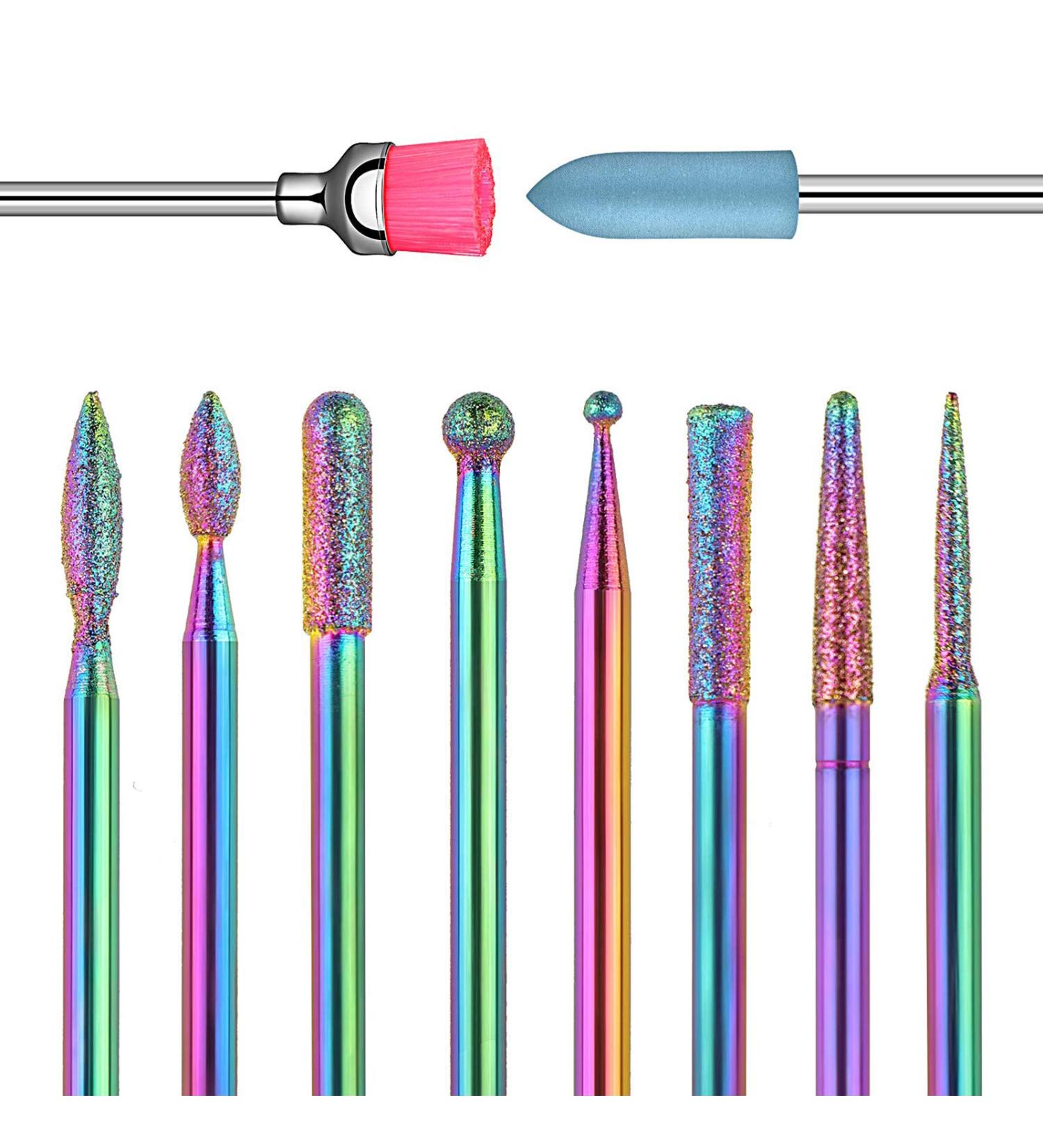 Ejiubas Diamond Nail Drill Bits Set - Professional 10Pcs 3/32 (2.35mm) Cuticle Drill Bit for Acrylic Gel Nails, Manicure Pedicure Tools - Home and Salon Use - Buy Online on GoSupps.com