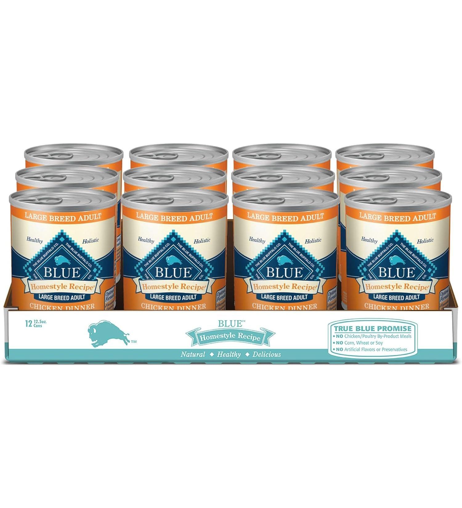 Blue Buffalo Homestyle Recipe Natural Wet Dog Food Large Breed Chicken 12.5oz (Pack of 12) - Buy Online on GoSupps.com