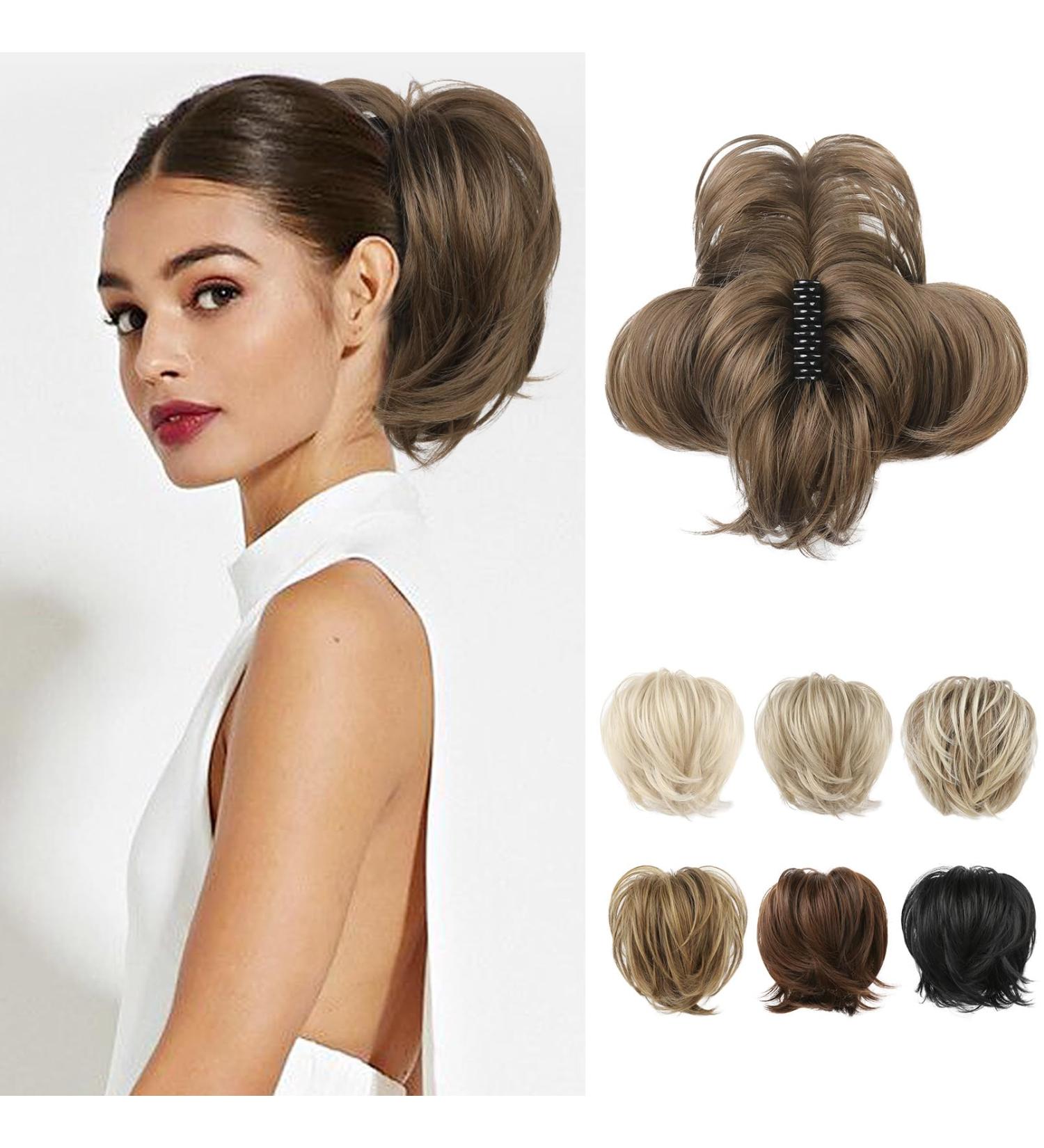 REECHO Ginger Brown Messy Bun Claw Clip Ponytail Extension for Women - Buy Online on GoSupps.com