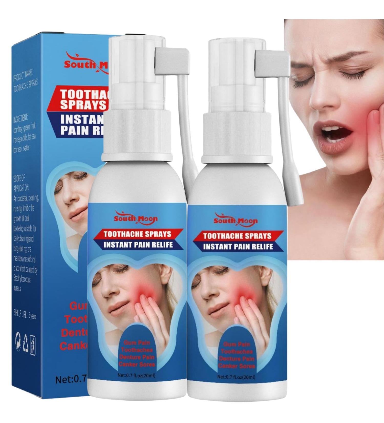 2pcs Toothache Relieving Spray Toothache Relief Spray Oral Care Spray Instant Teeth Treatment Relief Toothache Sprays Toothache Care Spray Freshen Breath and Improve Oral Health Dental Pain Relief - Buy Online on GoSupps.com