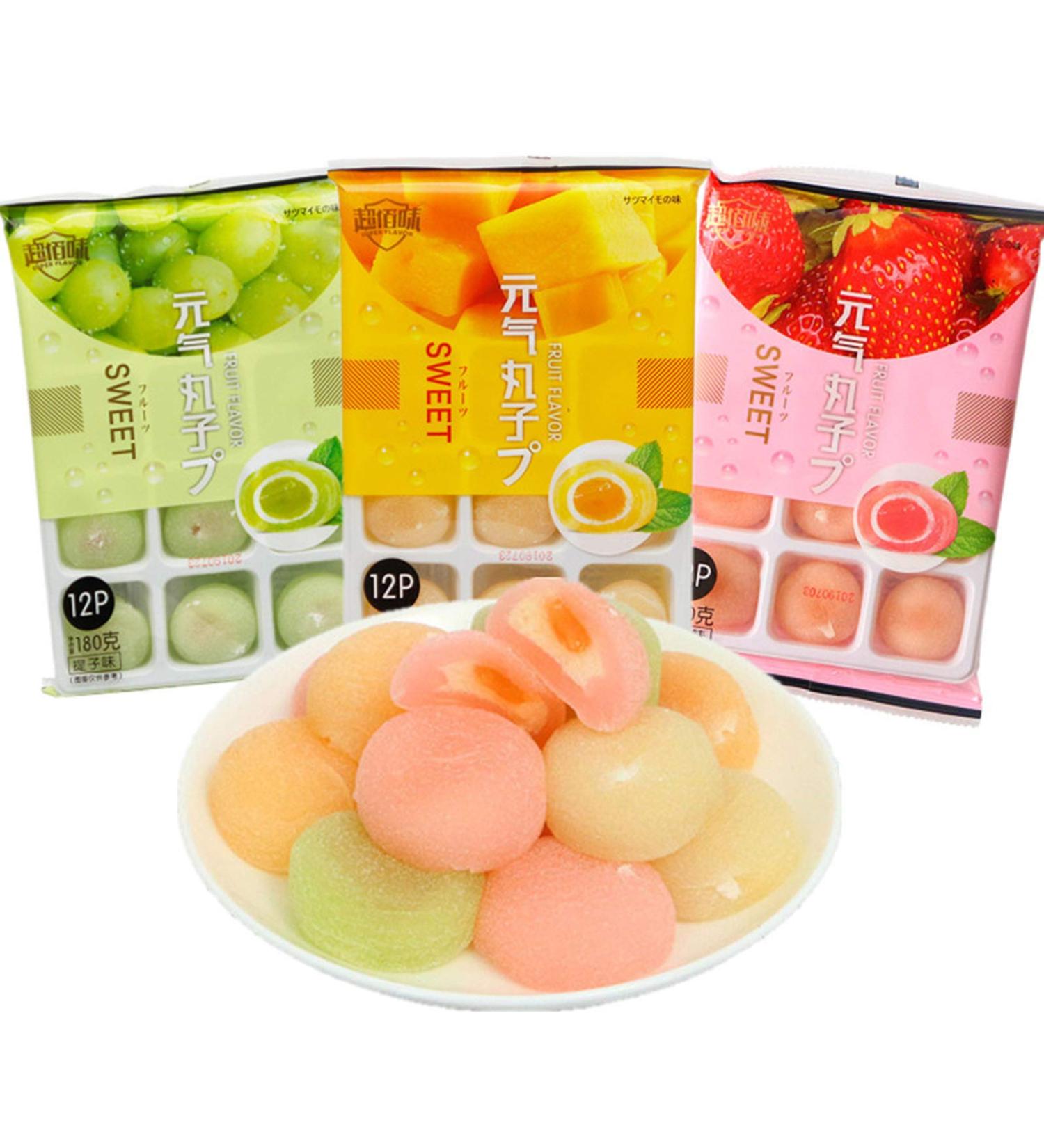 540g Japanese Mochi Fruits Rice Cake - Strawberry, Grape, Mango Flavors | Traditional Pastry Dessert | Perfect Office and Leisure Time Snack - Buy Online on GoSupps.com