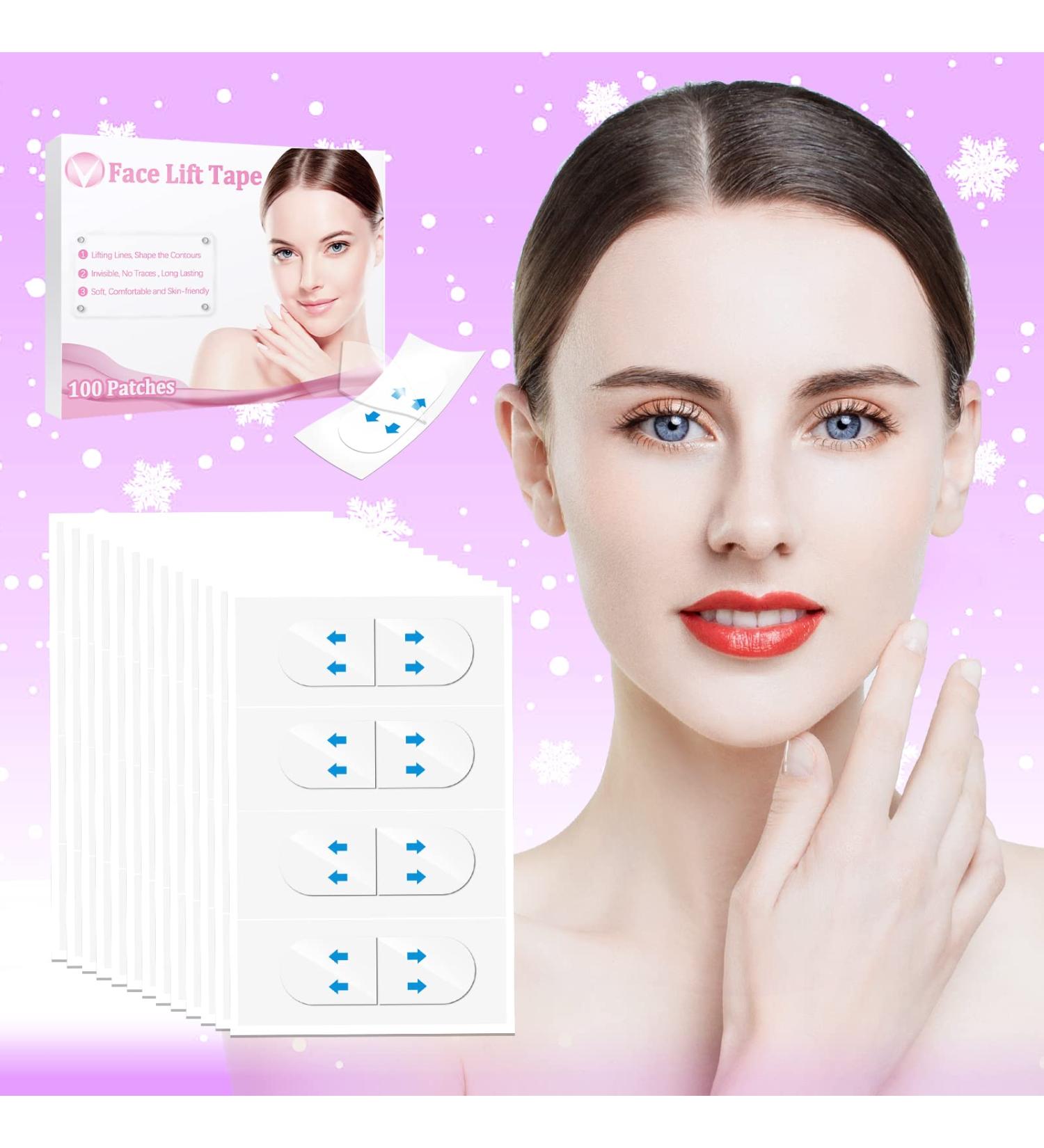 Invisible Face Lift Tape 100PCS | Instant Face Lifter for Double Chin & Wrinkles | Waterproof & Thin Face Tape - Buy Online on GoSupps.com