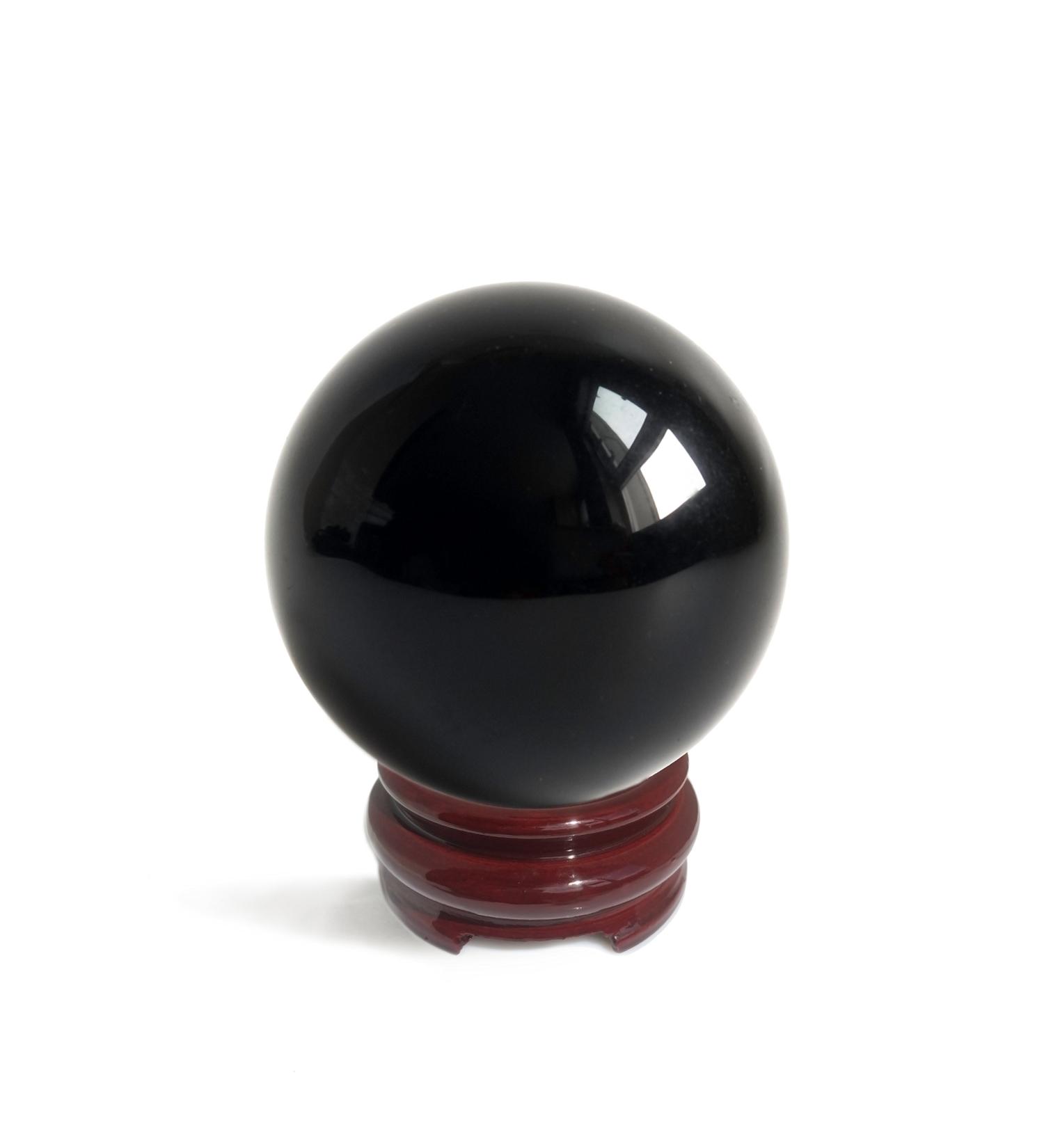 Mina Heal 110mm Obsidian Crystal Ball for Feng Shui Meditation Stone Medicine & Interior Decoration | Fortune Teller Ball - International Shipping - Buy Online on GoSupps.com