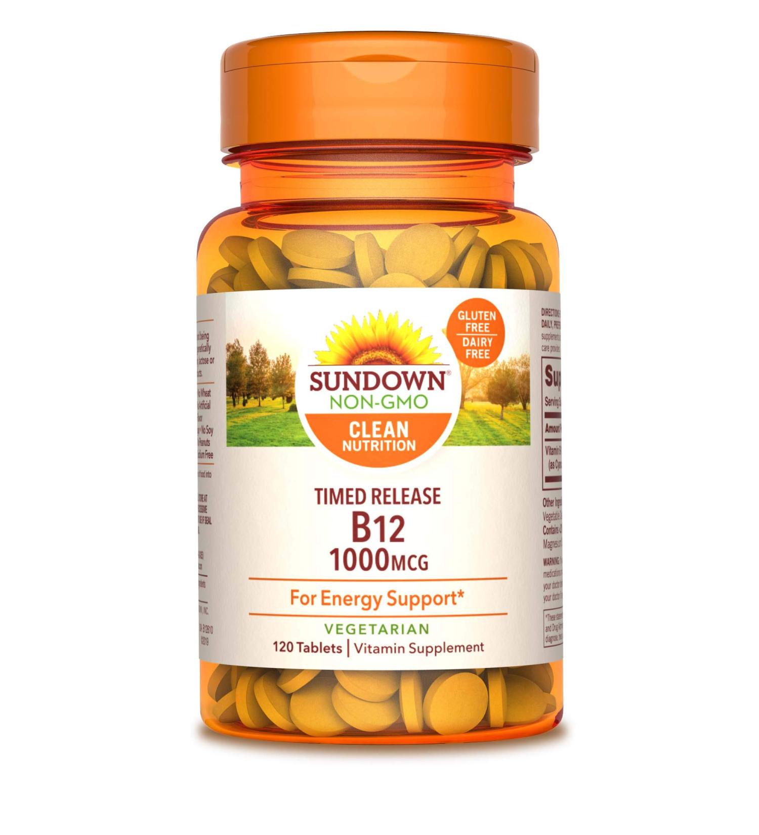 Sundown Naturals Vitamin B12 1000 mcg - Energy Support - 120 Tablets - Buy Online on GoSupps.com