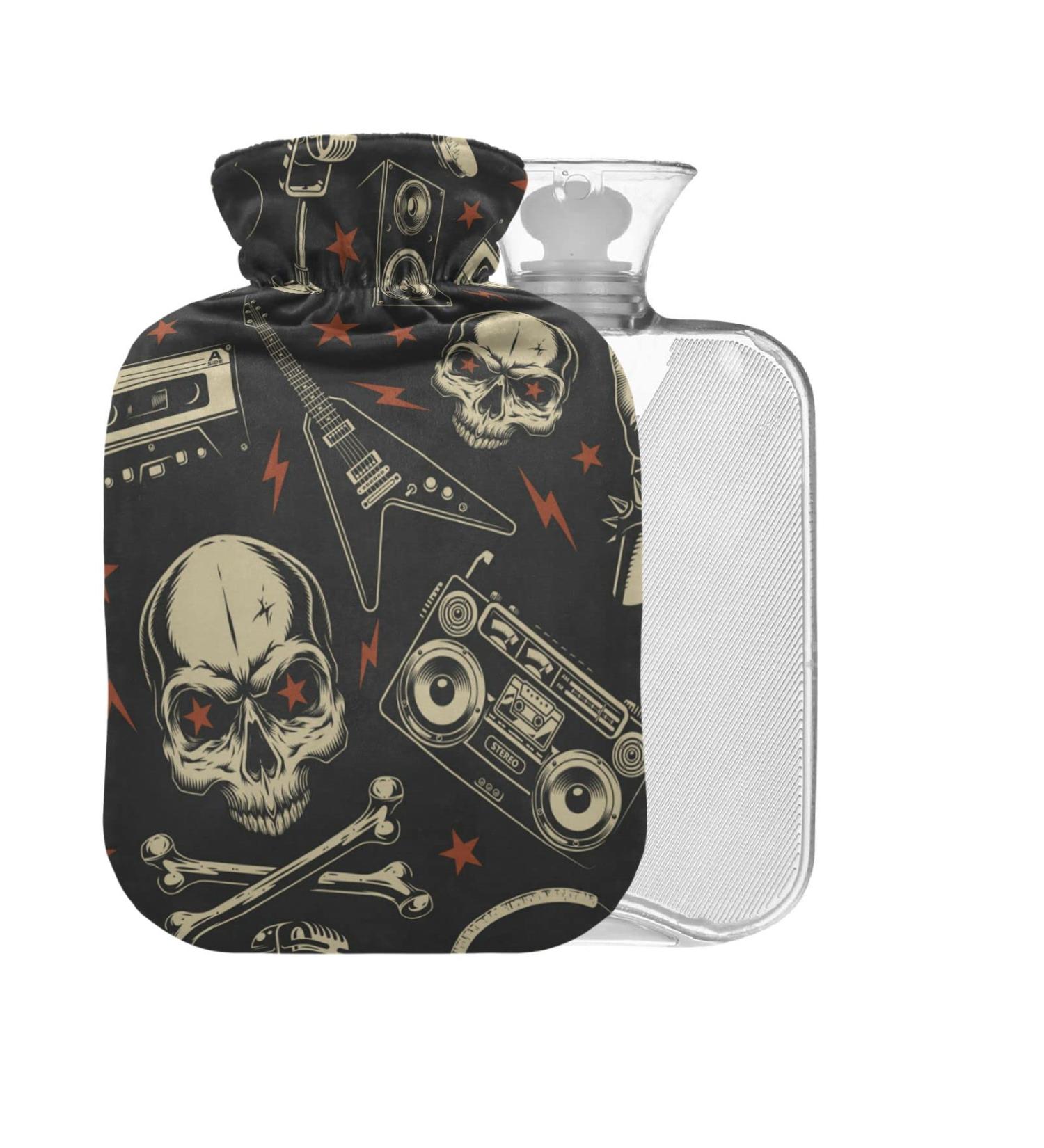 Buy Skull BAP Free Hot Water Bottle with Cover - 2L Large Pain Relief Bag for Headaches Neck & Shoulders - International Shipping Available - Buy Online on GoSupps.com