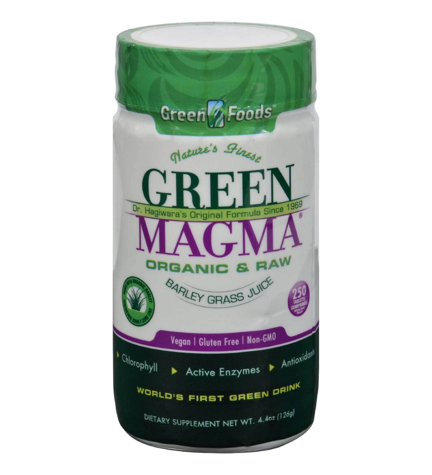 Green Foods Dr Hagiwara Green Magma Barley Grass Juice Powder - 250 Tablets - 70%+ Organic - Gluten Free - Vegan
