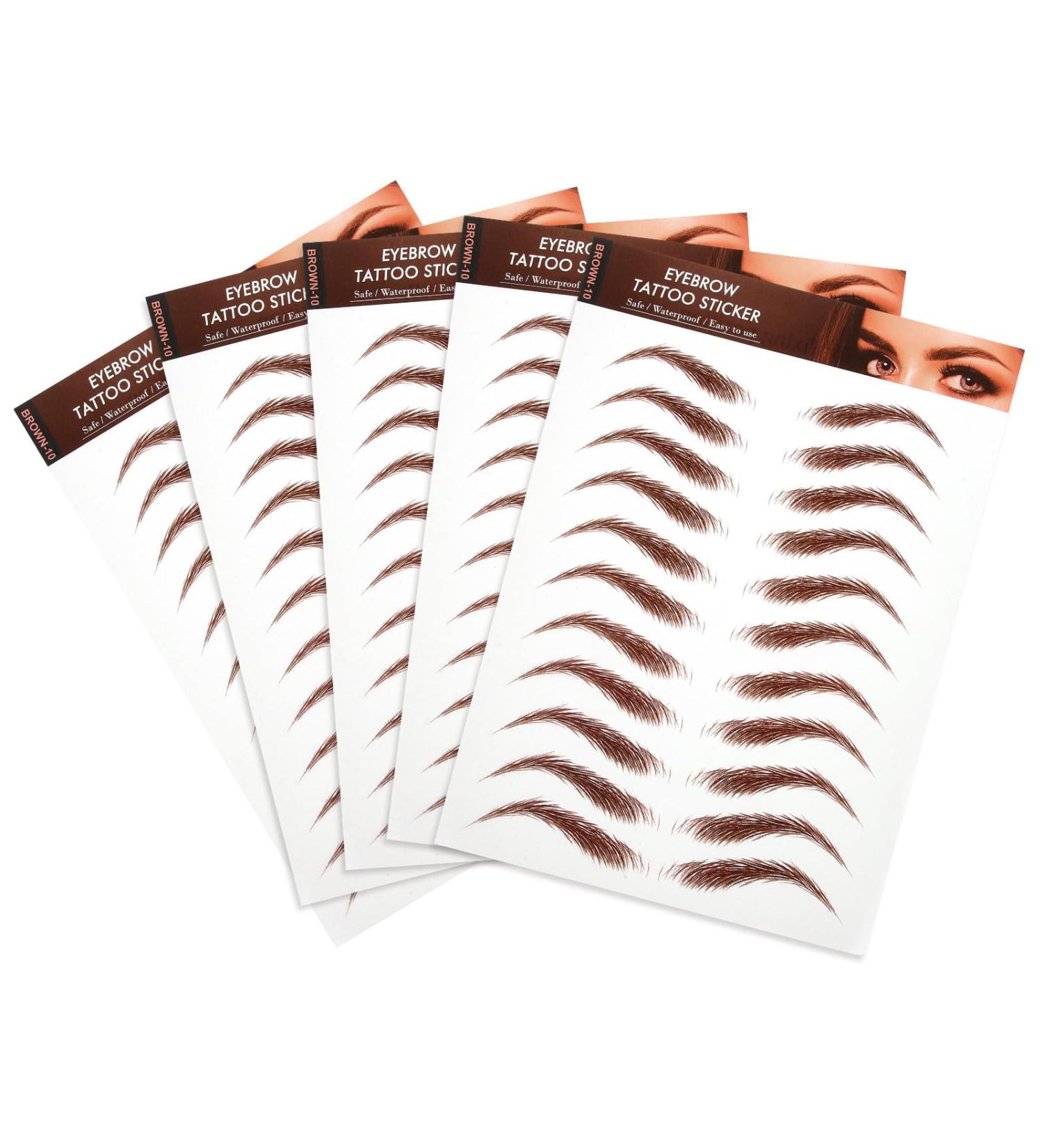TEHAUX Autocollants pour Sourcils Waterproof Marron 5 Pi ces Taille Standard Transfert L'eau Maquillage Visage Kit de Mise Professionnelle - Buy Online on GoSupps.com
