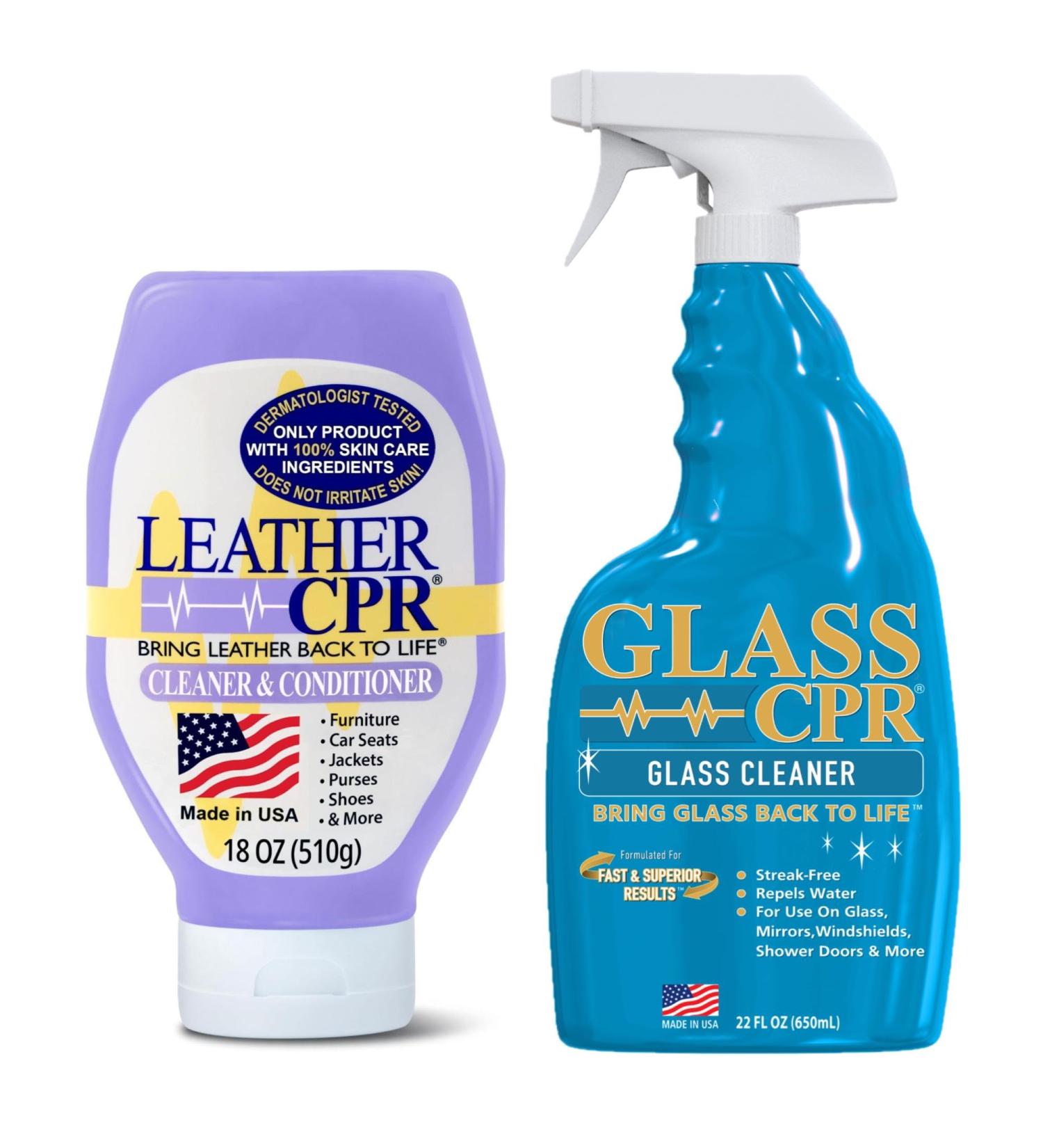 Leather CPR & Glass CPR | 2-in-1 Leather Cleaner & Conditioner | Premium Cleaners for Furniture Car Seats & More | International Shipping Available - Buy Online on GoSupps.com
