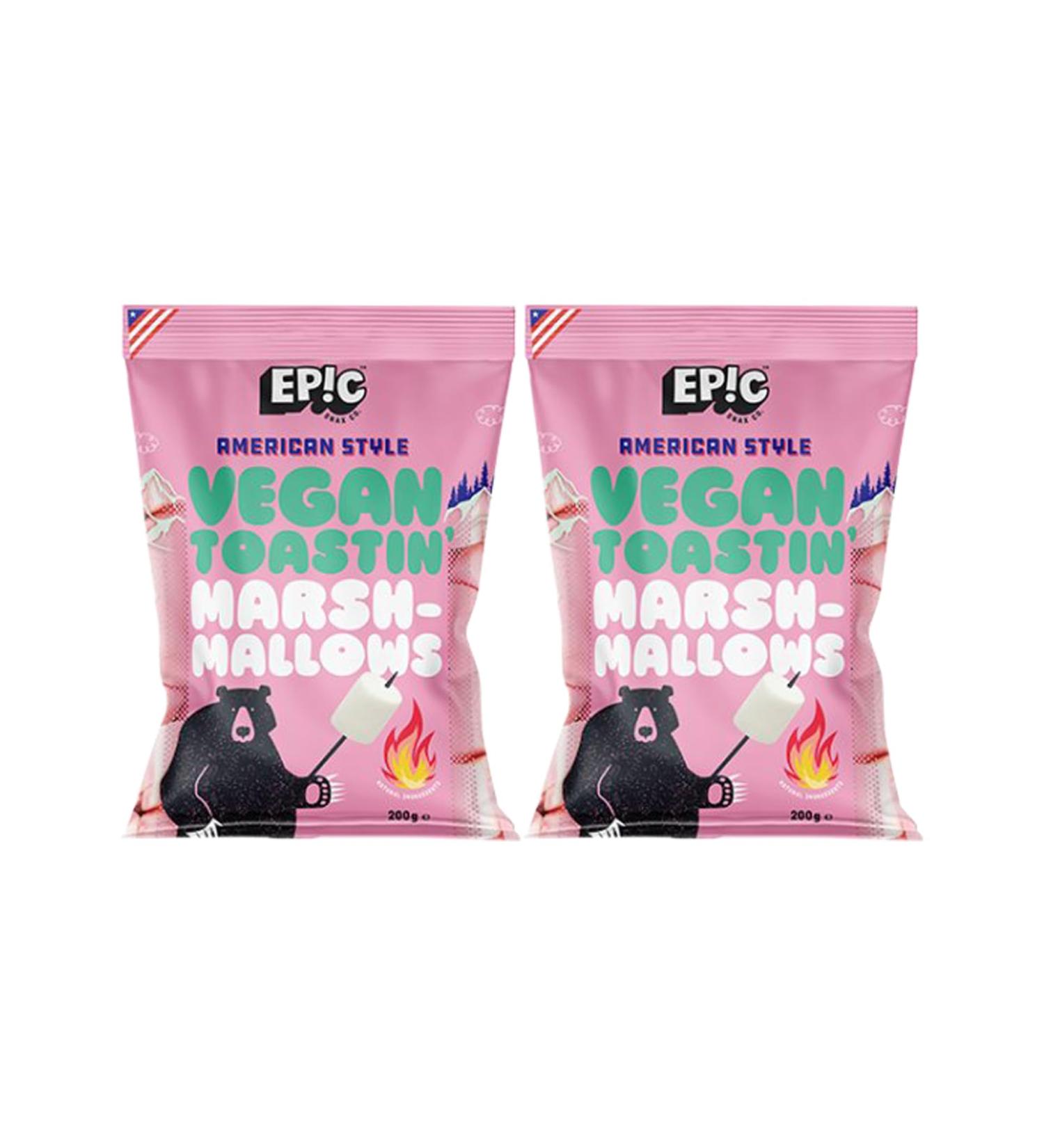 Vegan Marshmallows | American Style Epic Vegan Extra Large Toasting Marshmallows - Gluten Free - 2 Packs of 200g - Buy Online on GoSupps.com
