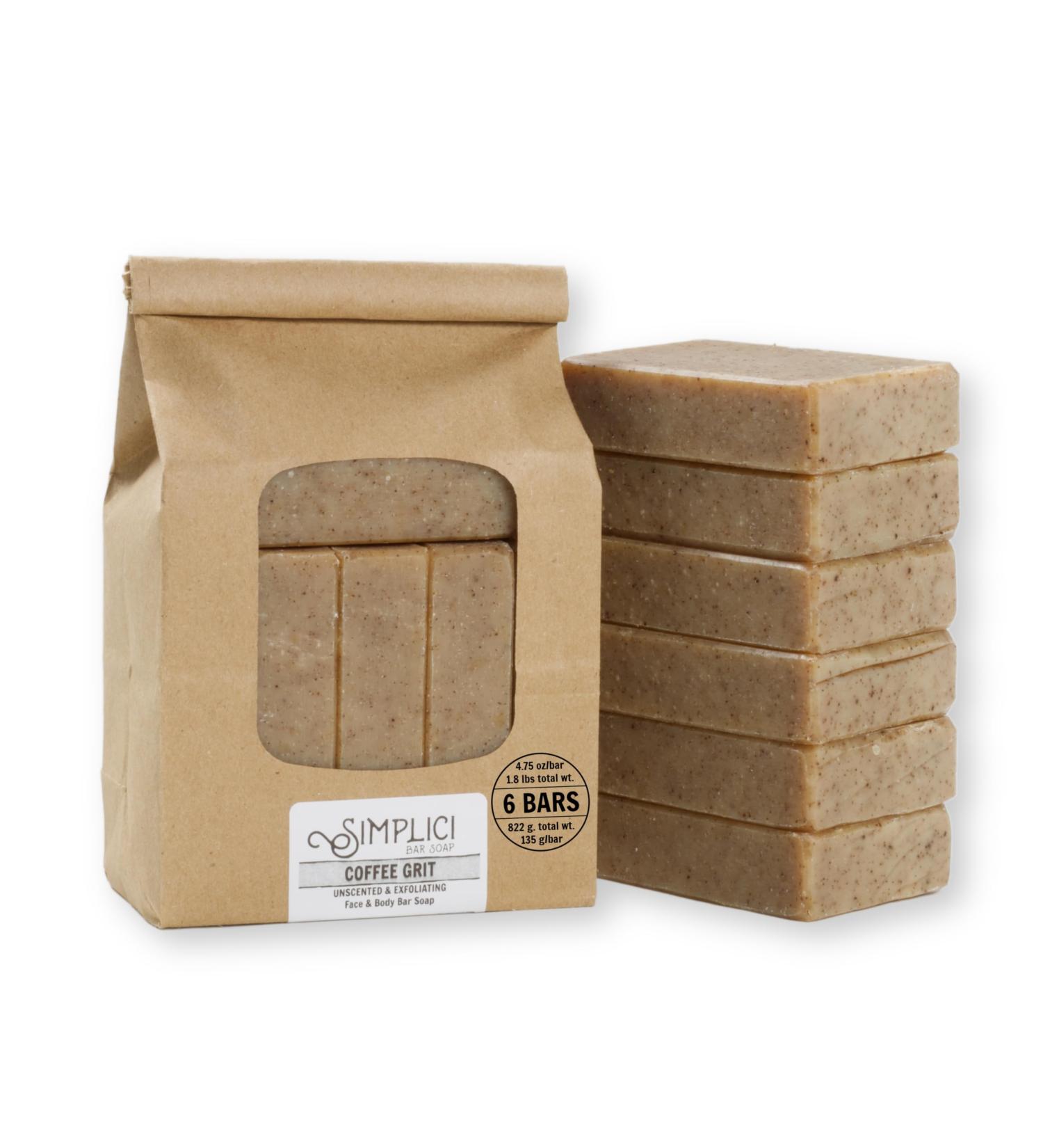 Buy Coffee Grit Natural Soap - Exfoliating & Sensitive Skin 6 Bar Value Bag | Palm Free | International Shipping - Buy Online on GoSupps.com