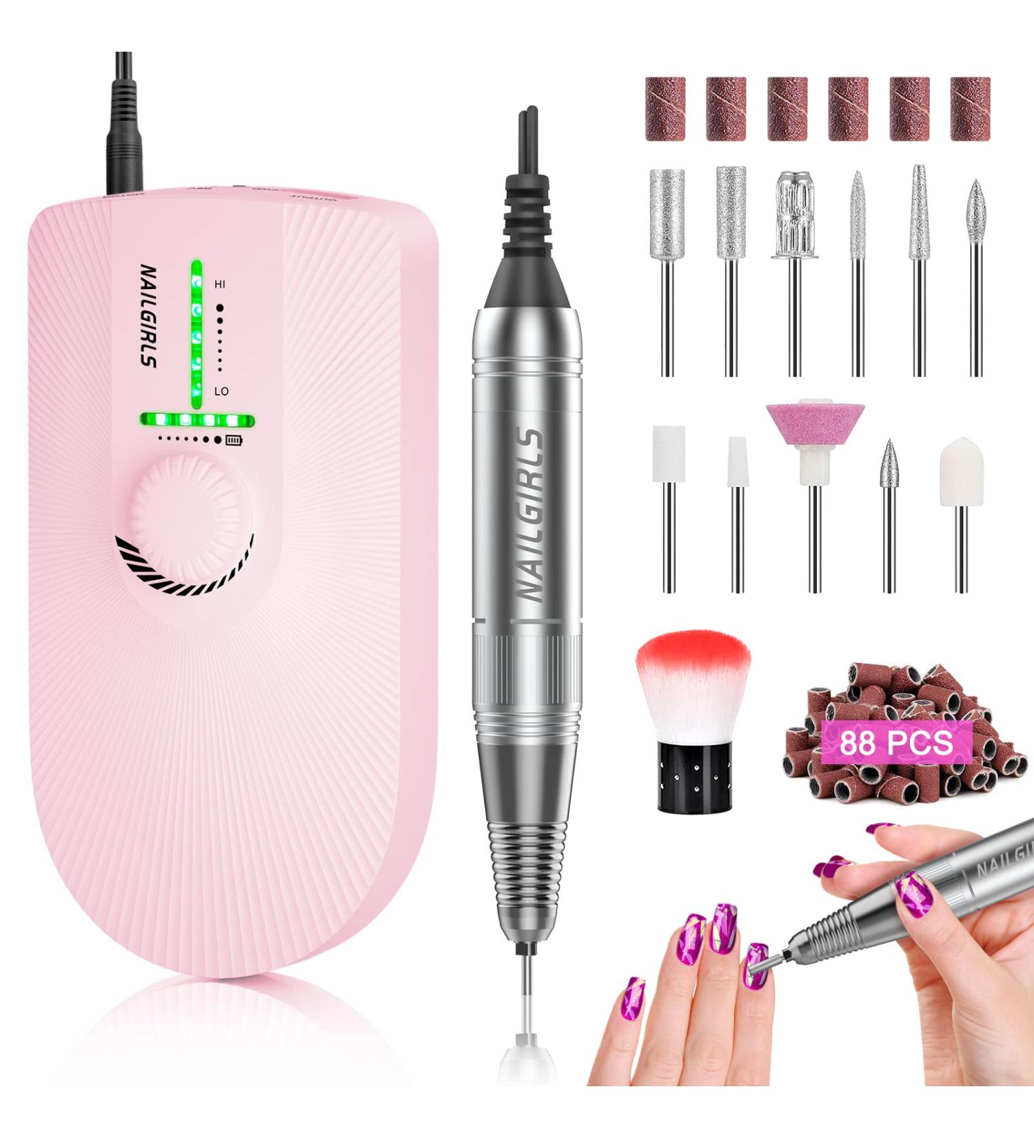 Electric Nail Files Professional Rechargeable Electric Nail Drill 35000RPM Adjustable Speed Portable 11 in 1 Electric Manicure and Pedicure Set for Acrylic Gel Nails - Buy Online on GoSupps.com