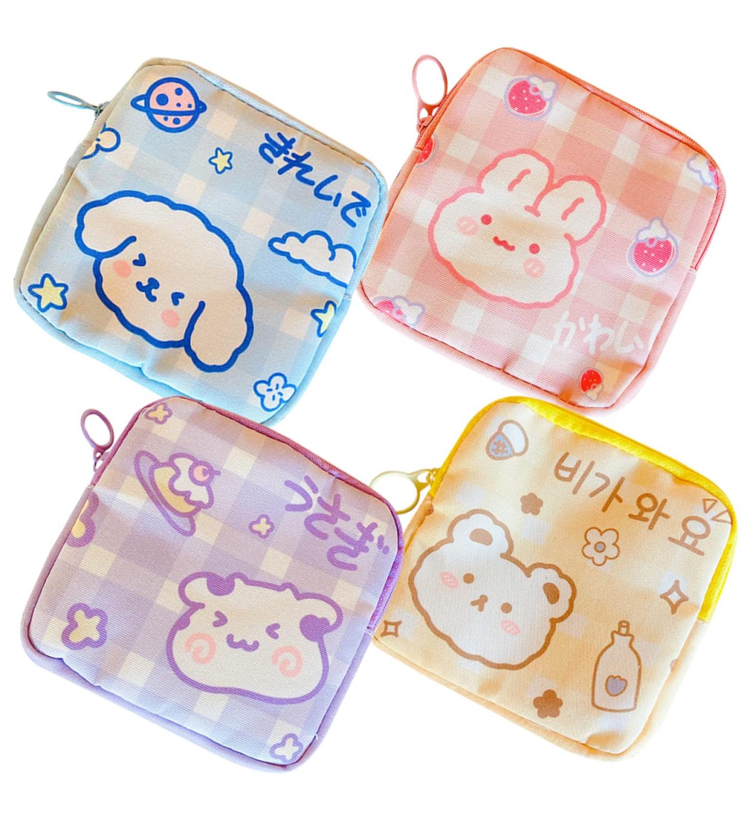 4-Piece Women's Band Storage Bags | Menstrual Pad & Tampon Organizer | Travel Makeup Bag | High Capacity Nylon | Outdoor Decor - Buy Online on GoSupps.com