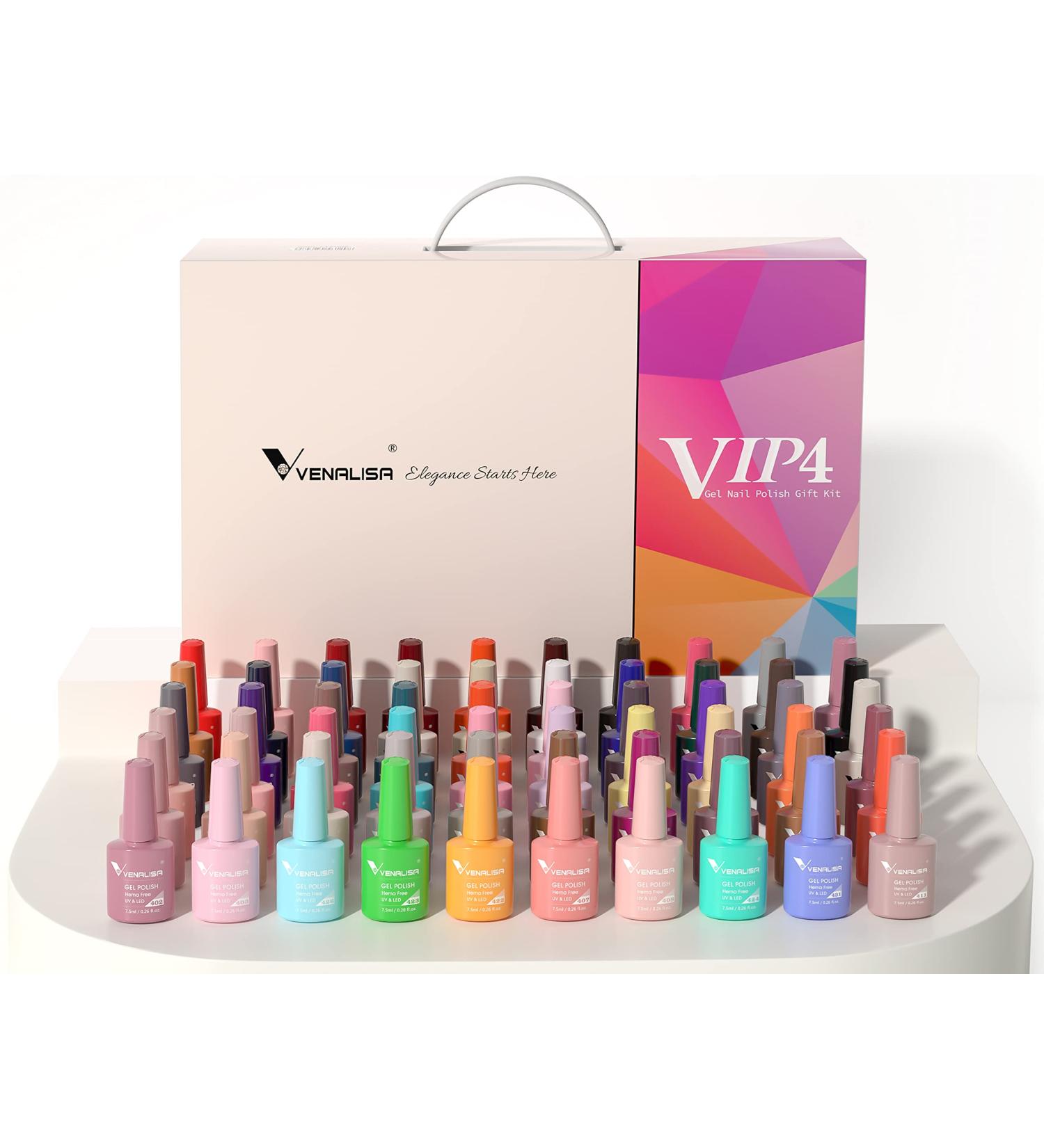VENALISA UV Gel Nail Polish Set 60 colors Universal for all seasons Gel polish Nude Pink Red Black Glitter Nail Glitter Long Lasting Glossy Shellac Nail Art Design Soak Off LED Lamp Nail Set vip4 - Buy Online on GoSupps.com