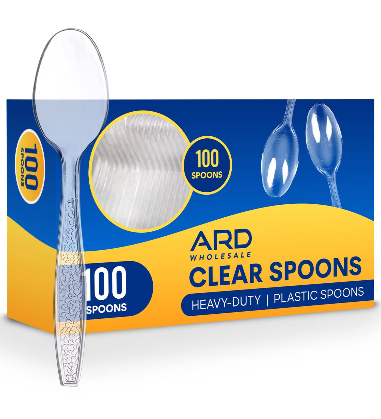 Ard Wholesale 100 Count Clear Extra Strong Spoons Cutlery Box - Heavy Duty and Durable - Buy Online on GoSupps.com