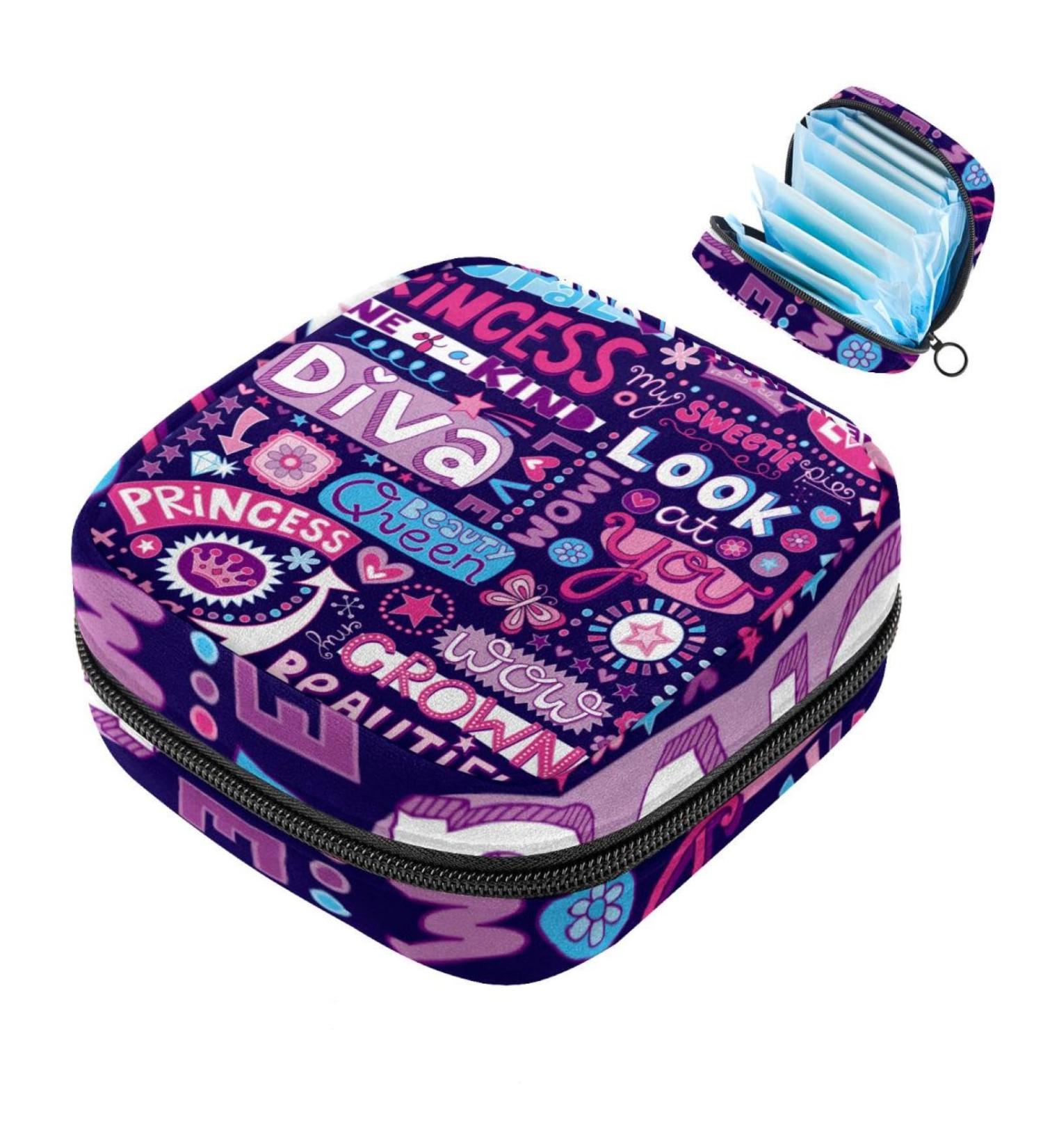 Portable Women s Binding Storage Bags | Purple Menstrual Pad & Tampon Holder | Multi-Colored Organizer for School & Office - Buy Online on GoSupps.com