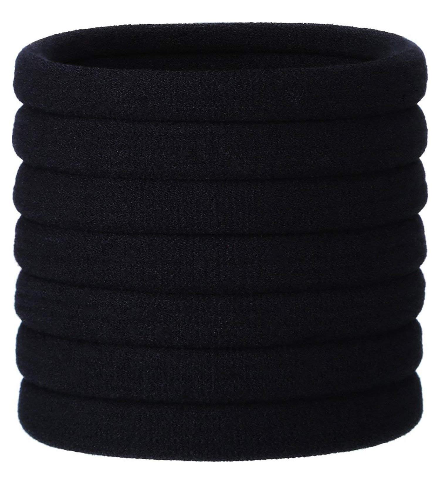20 Large Black Stretch Hair Ties for Thick, Heavy, and Curly Hair - 5cm Diameter, 1cm Width - Buy Online on GoSupps.com