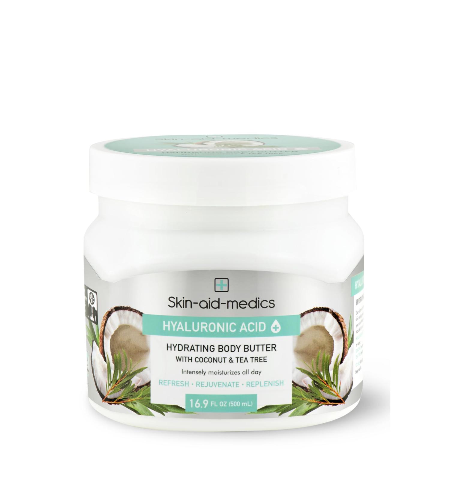 Hyaluronic Acid Hydrating Body Butter with Coconut and Tea Tree 16.9 oz