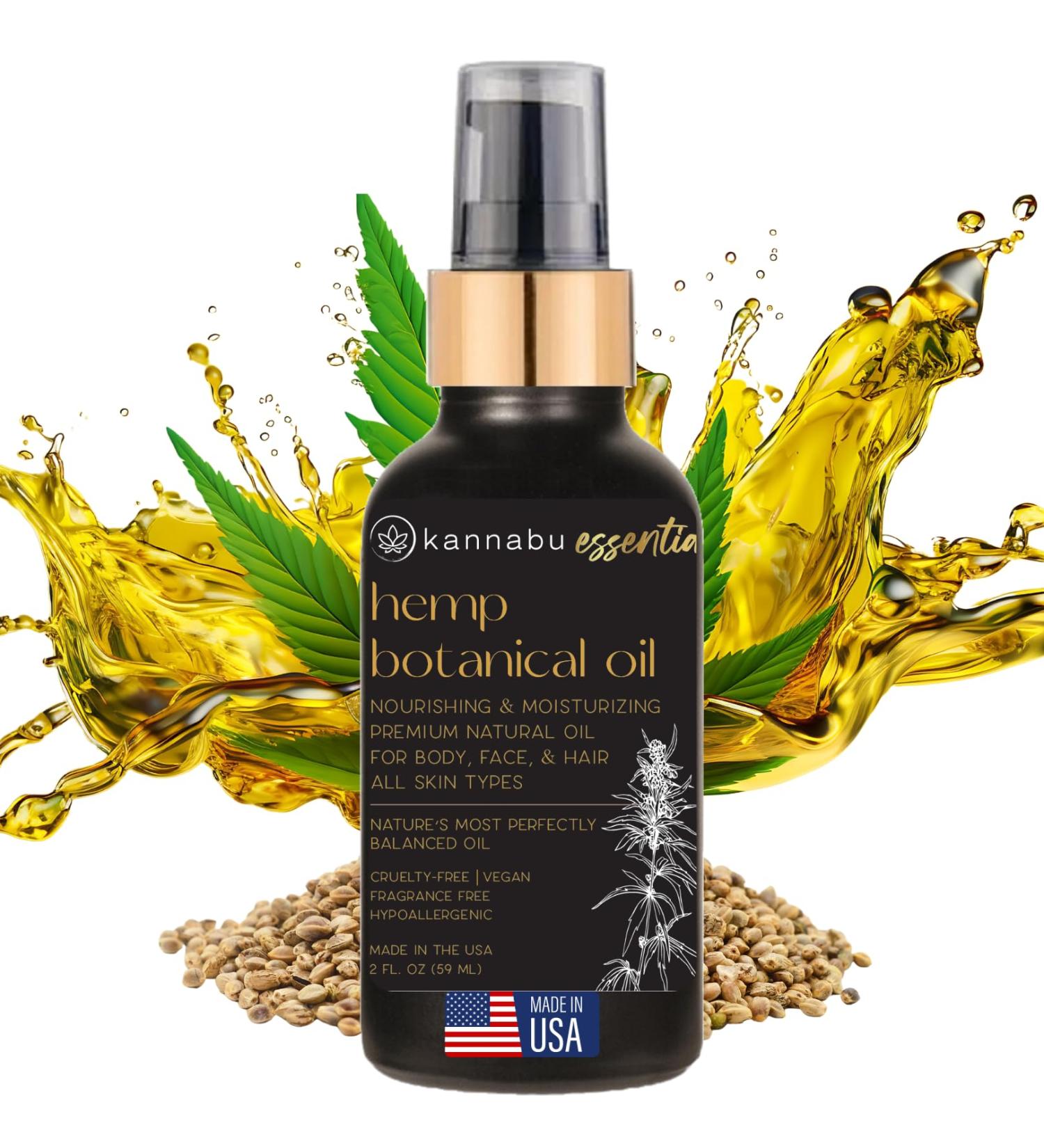 Essentia Hemp Botanical Oil for Skin Hair & Nails | Cold-Pressed Vegan Non-GMO | 100% Natural Vitamin E | 2 Fl Oz Pack - Buy Online on GoSupps.com