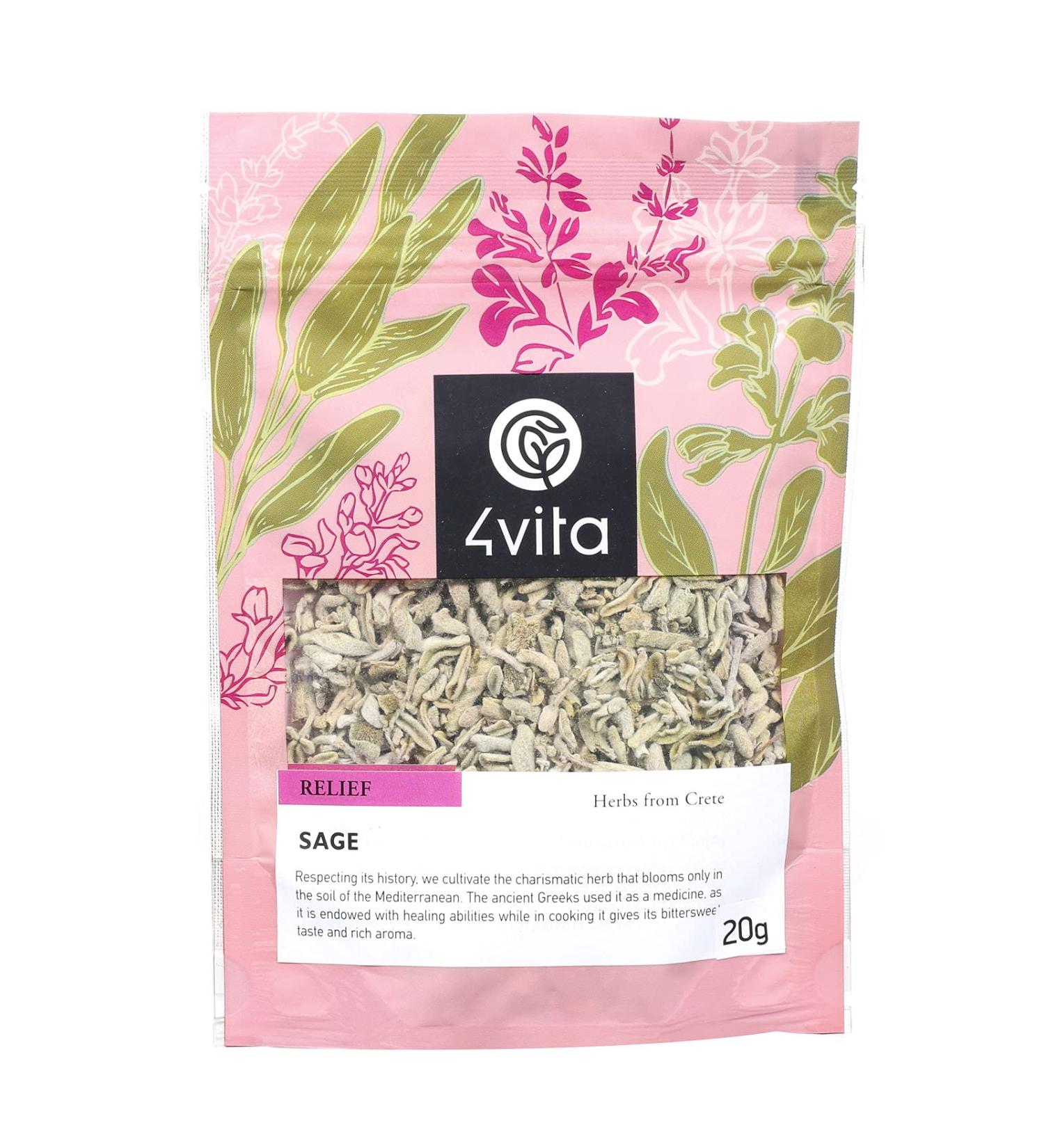 4Vita Loose Sage Leaf Herbal Tea 20g - Buy Online on GoSupps.com