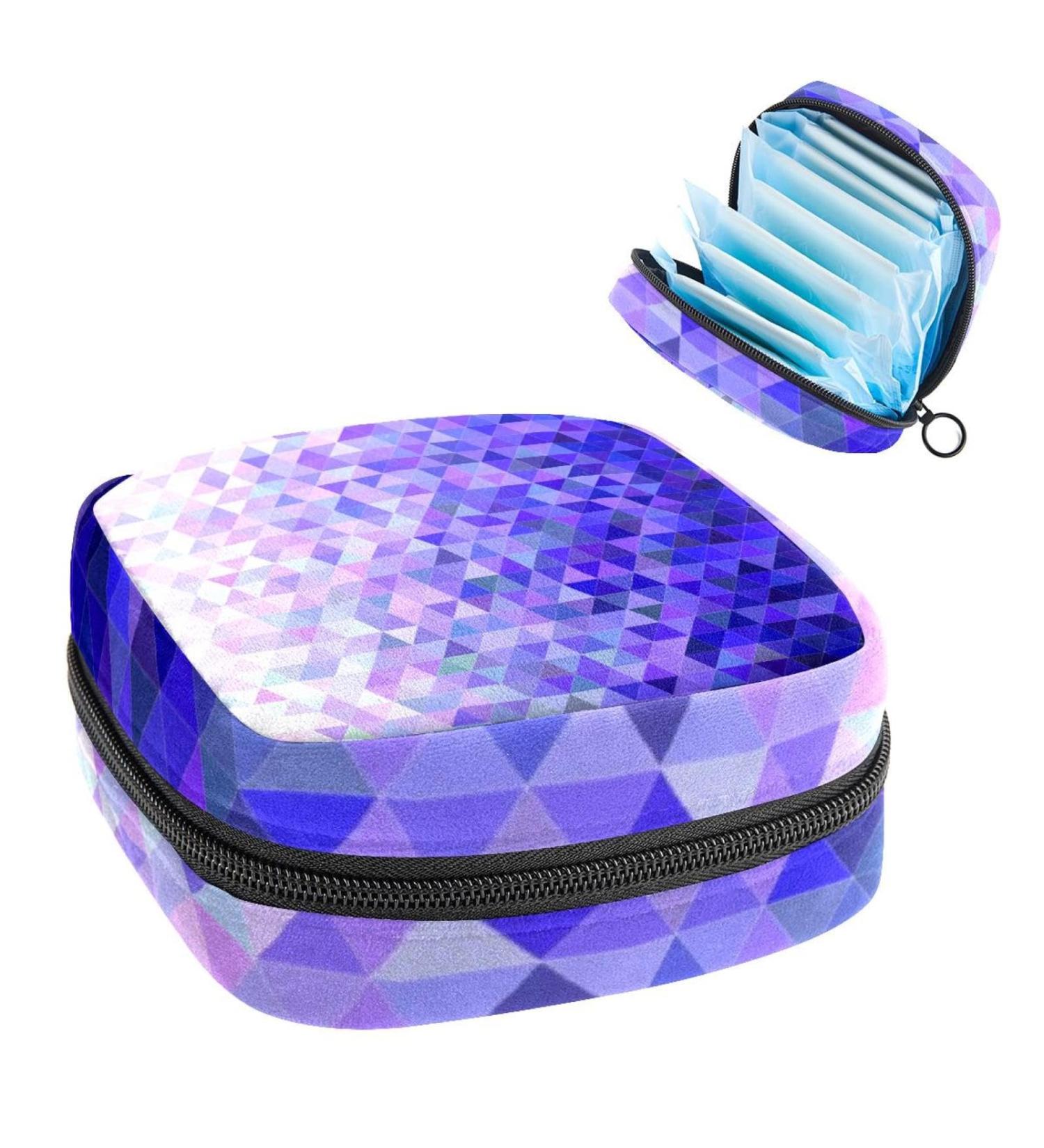 Abstract Triangle Art Color Period Bag - Sanitary Napkin Storage & Travel Makeup Pouch - GIAPB - Buy Online on GoSupps.com
