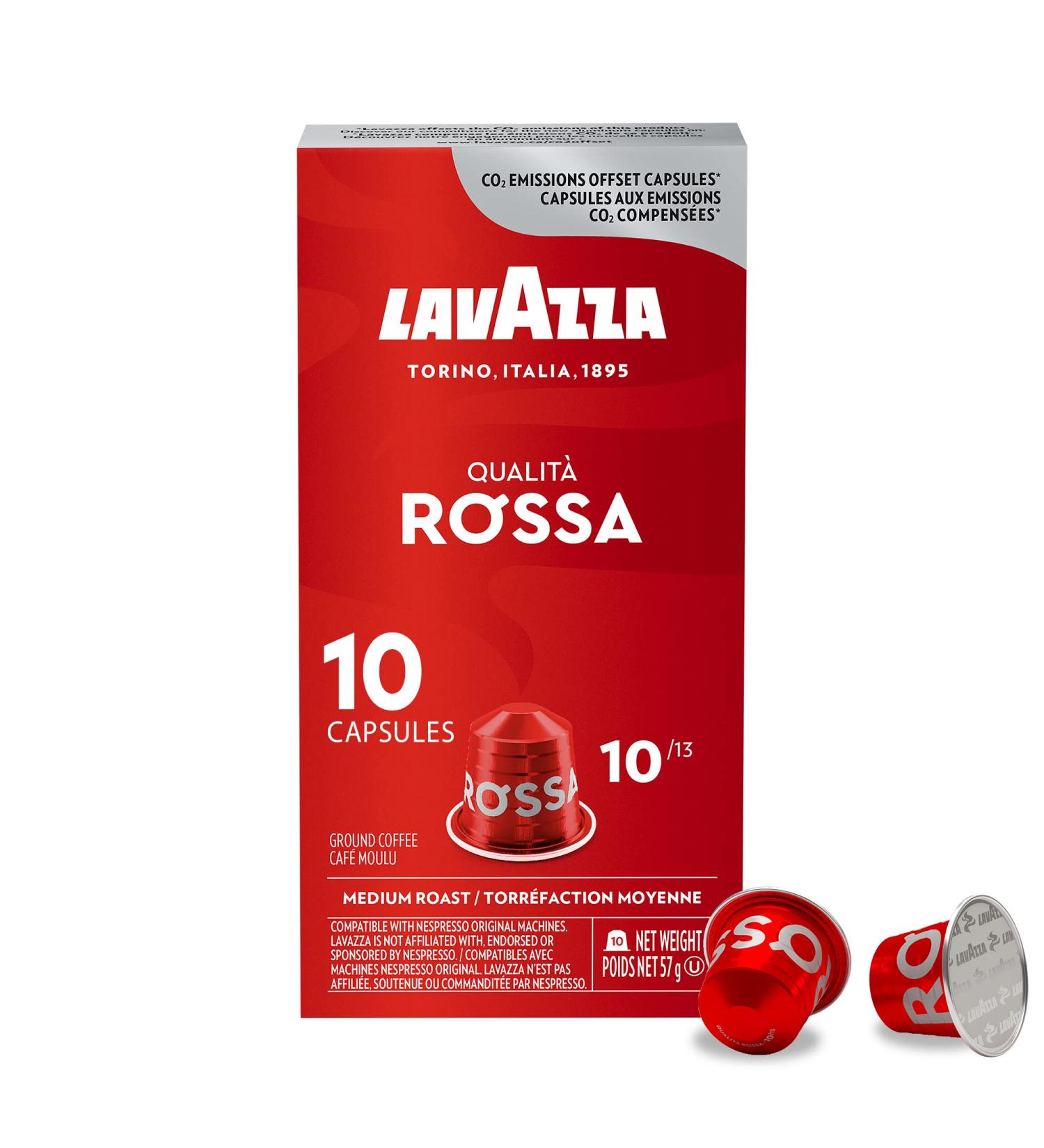 Lavazza Qualita Rossa Medium Roast Coffee Capsules Compatible with Nespresso Original Machines Full-bodied balanced espresso dried fruit aftertaste (100 pack) - Buy Online on GoSupps.com