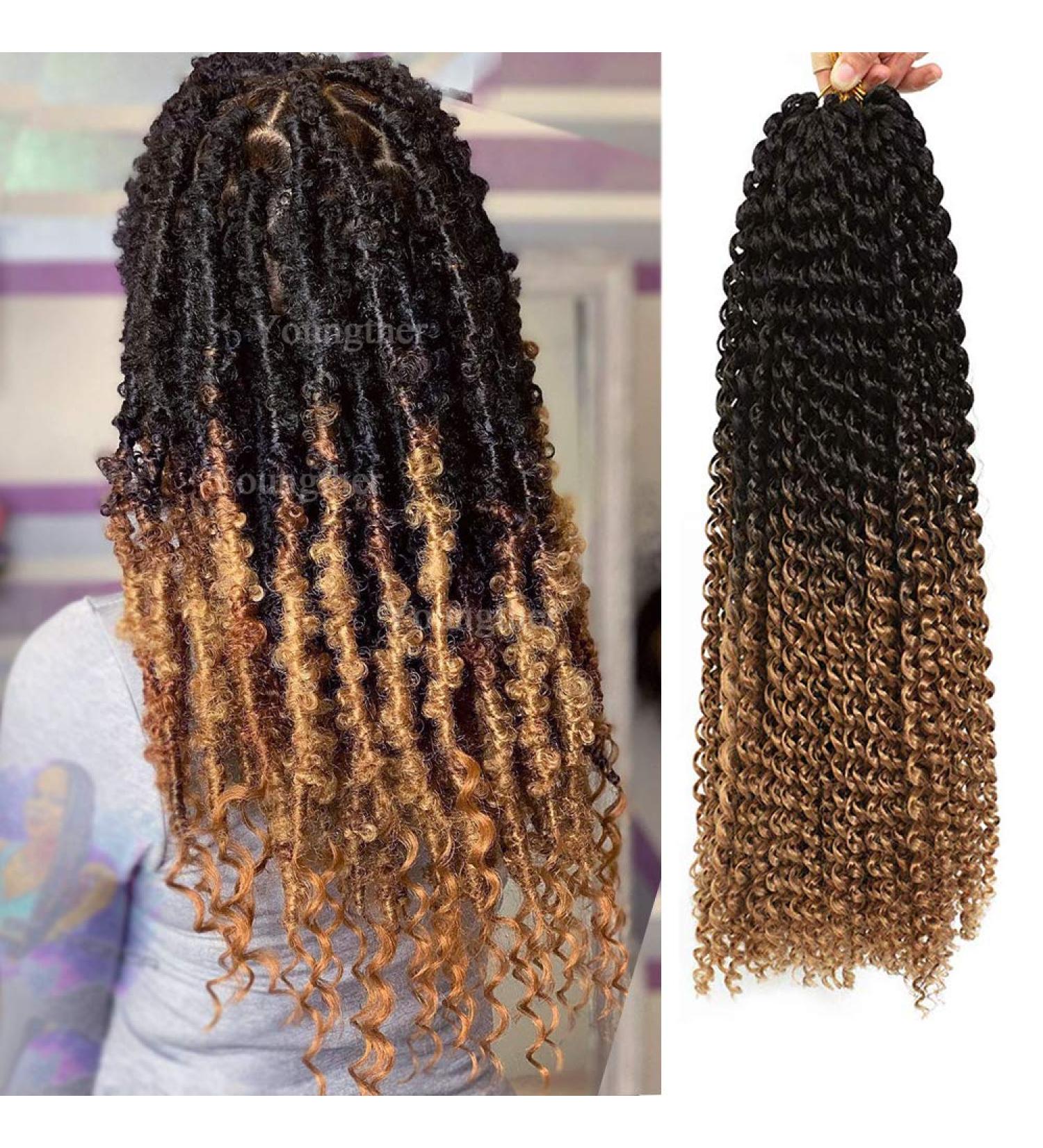 Youngther 7 Packs 154 Strands Passion Twist Hair for Butterfly Locs Crochet - 18 Water Wave Synthetic Bohemian Ombre Braiding Hair - Perfect Gift for Women - Buy Online on GoSupps.com