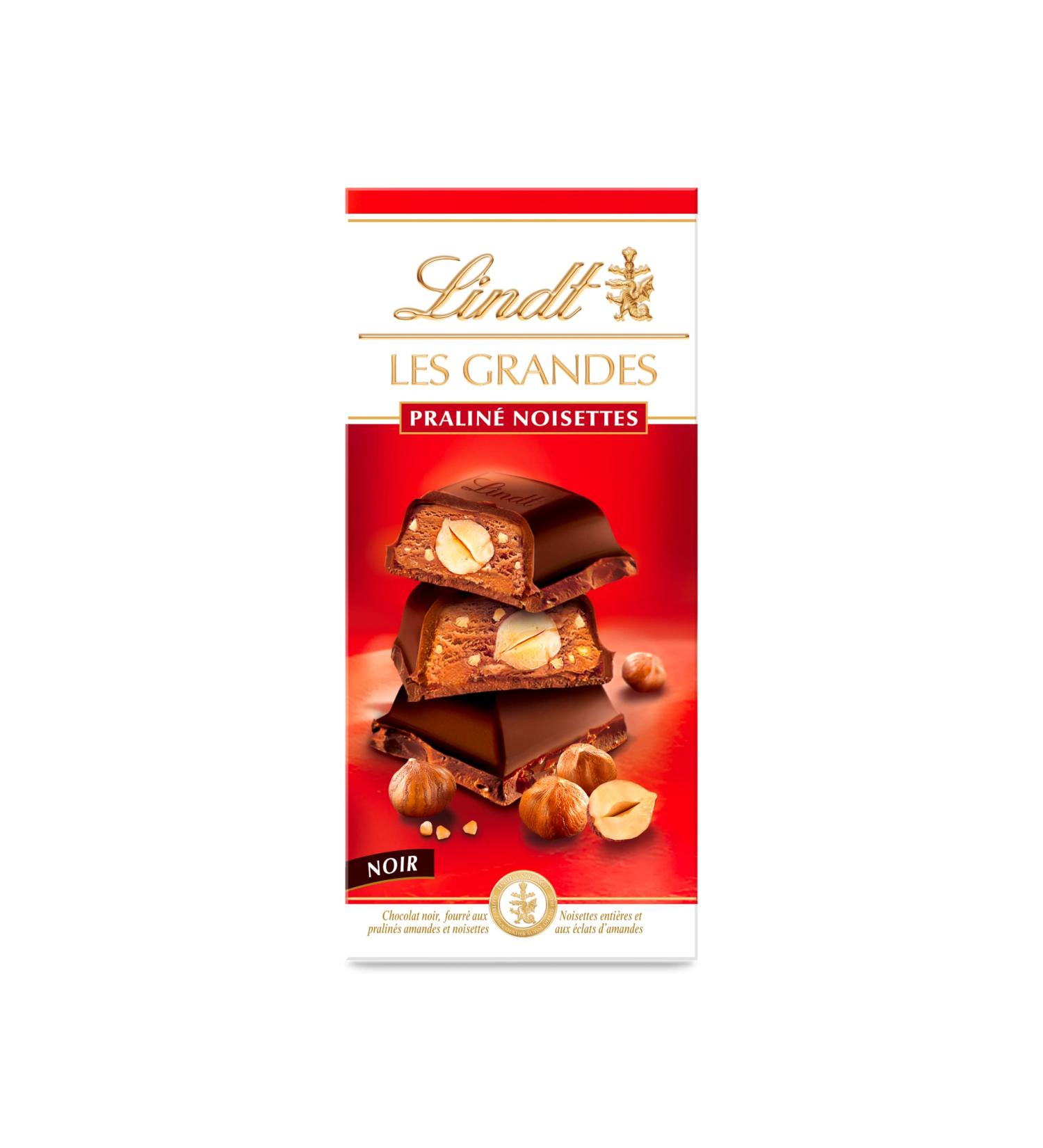 Lindt - LES GRANDES Hazelnut Praline Bars - Dark Chocolate 225g - Buy Online on GoSupps.com