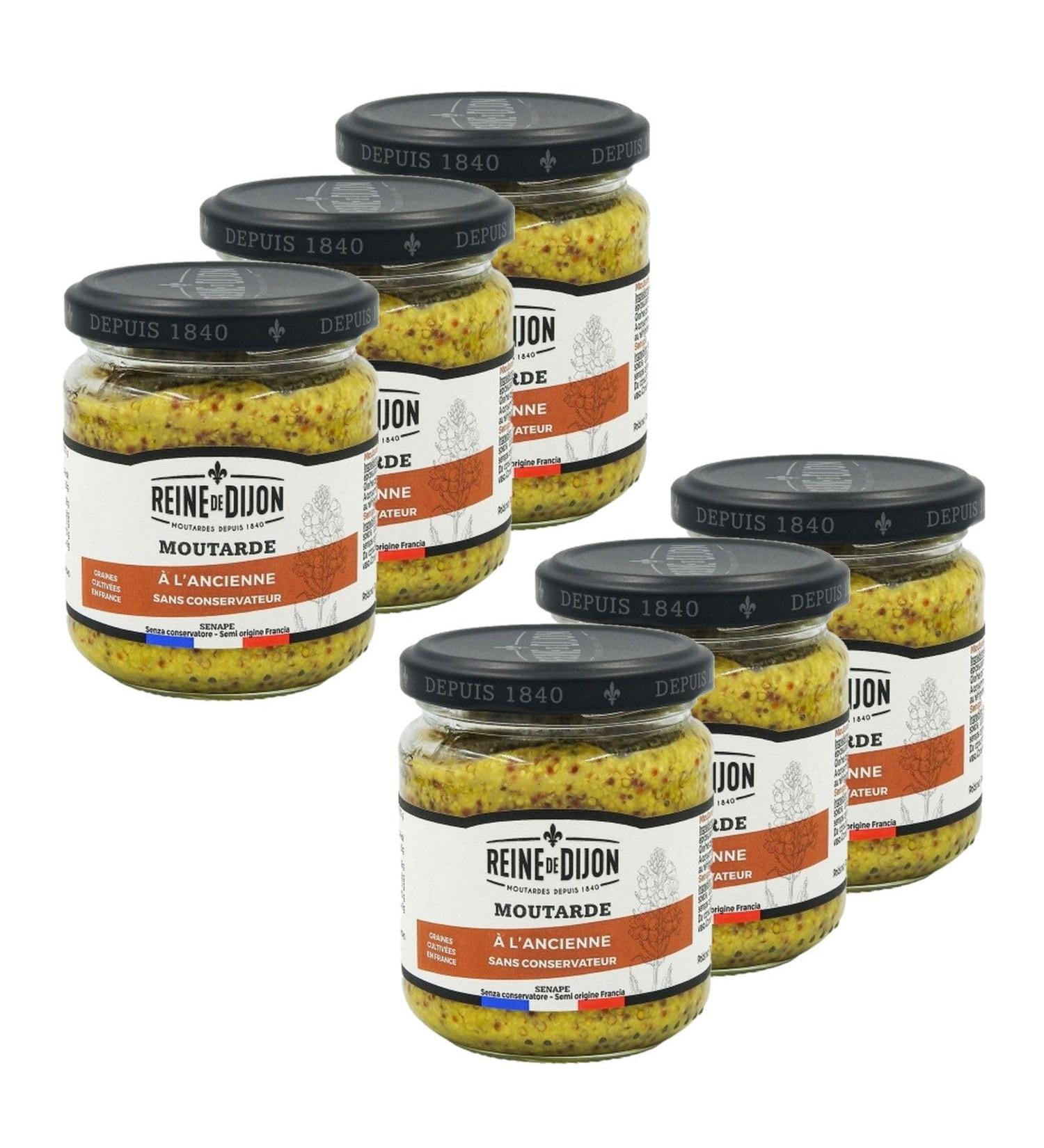  Reine de Dijon Set of 6 Old Mustard Queen of Dijon 190 g Pot - Buy Online on GoSupps.com