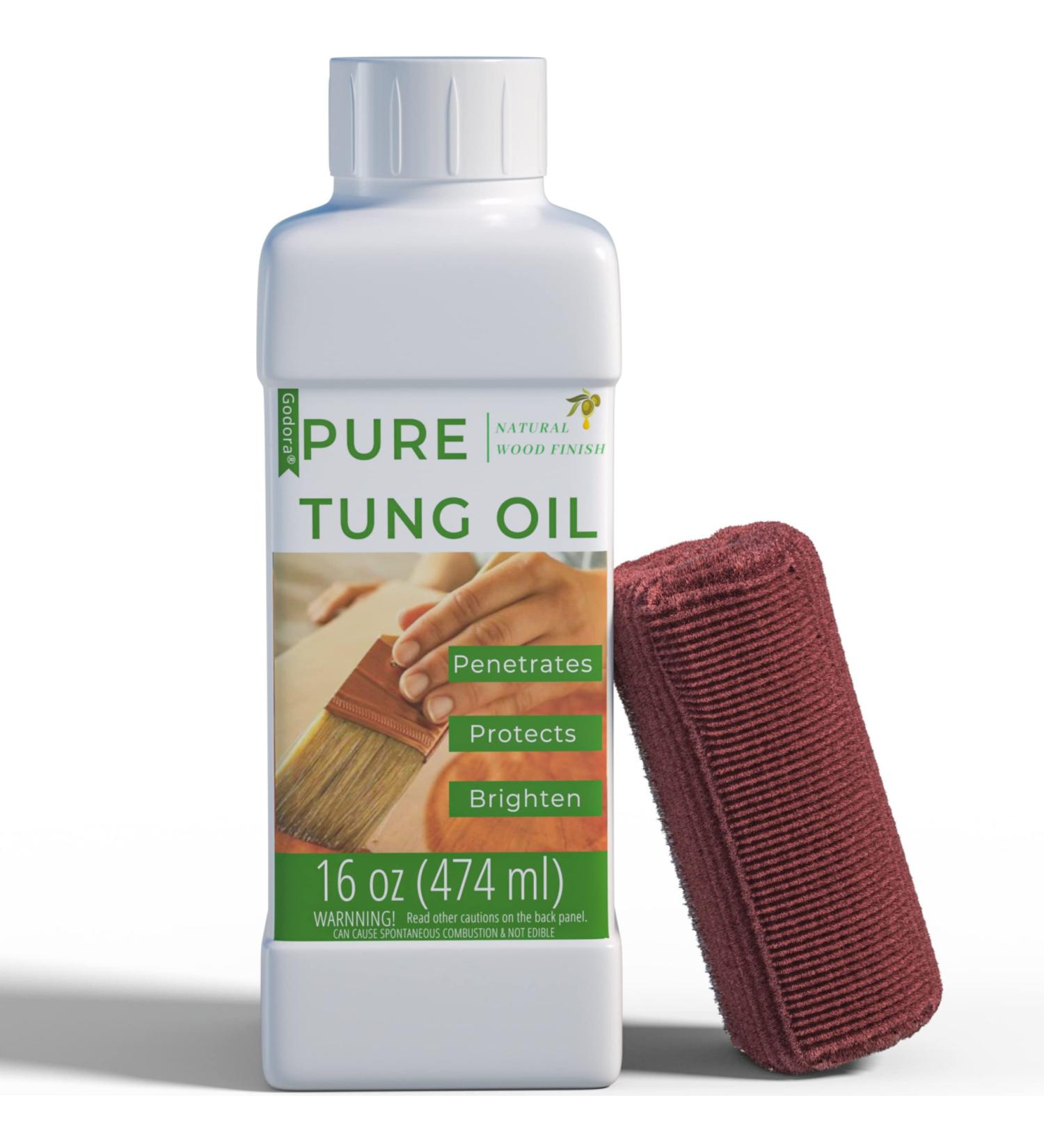 Godora 16 oz Pure Tung Oil for Wood Finishing | Indoor & Outdoor Wood Sealer | Waterproofing & Food Safe Furniture Oil (16 fl oz) - Buy Online on GoSupps.com