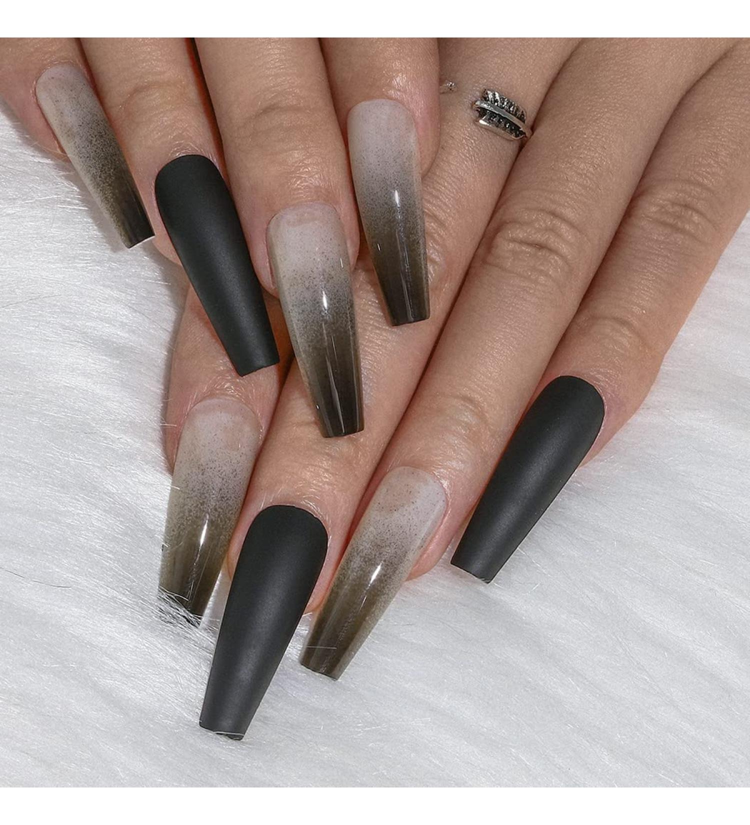 Sethexy Long coffin False Nails - 24pcs Acrylic Press-On Bling White Crystal Sparkle Fingernails for Women & Girls - International Shipping - Buy Online on GoSupps.com