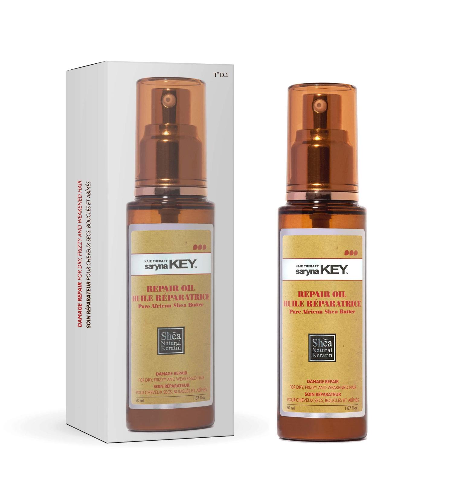 Saryna Key Hair Oil for Damage Repair - African Shea Butter with Keratin & Vitamin E - Frizz Control & Split End Repair Serum, 50ml - Buy Online on GoSupps.com