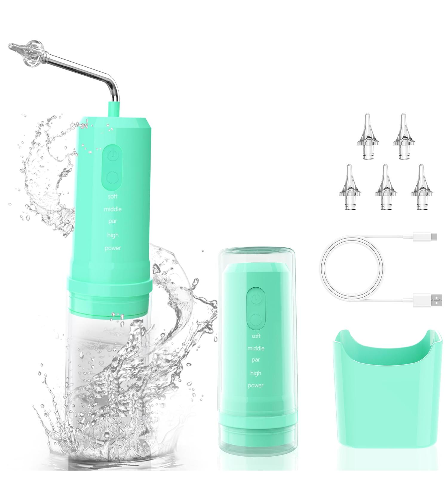 Pirzlqie Electric Ear Wax Removal Ear Cleaning Kit Ear Flushing Kit for Adults with Ear Basin and 6 Replaceable Flushing Nozzles