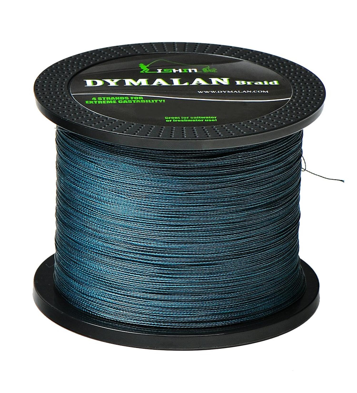 DYMALAN Braided Fishing Line 50LB/22.7KG 0.40mm-1097 Yds Gray | 4-Strand PE Material, Abrasion Resistant, Zero Stretch, Low Memory - Ideal for Saltwater & Freshwater Fishing - Buy Online on GoSupps.com