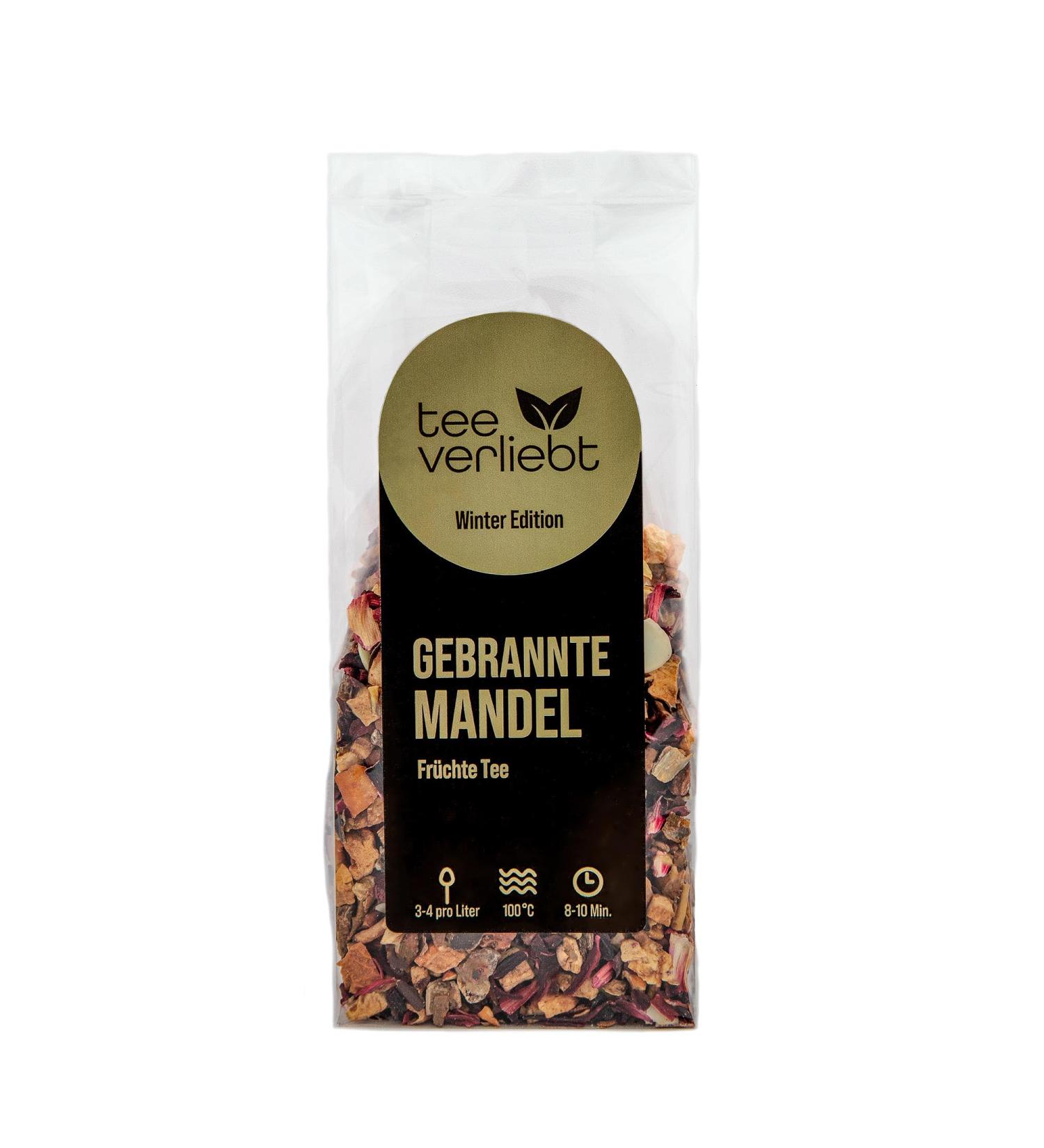 Teeverliebt - Winter Edition Burnt Almond Fruit Tea 100 g | Loose Fruit Tea | Delicious Tea Mix Ideal as a Gift for Christmas - Buy Online on GoSupps.com