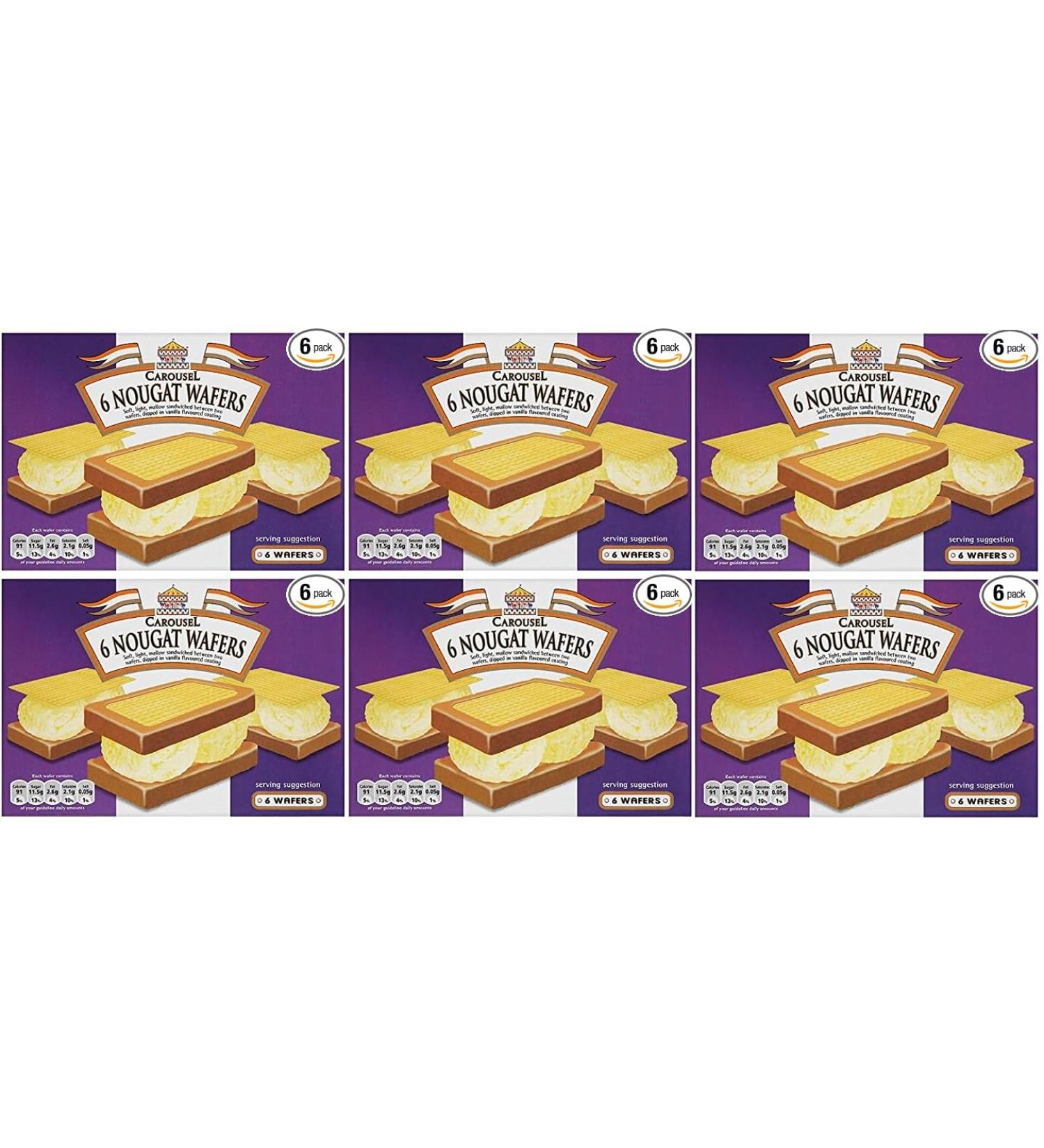 Carousel Nougat Wafers 6 Pack x 6 - Buy Online on GoSupps.com