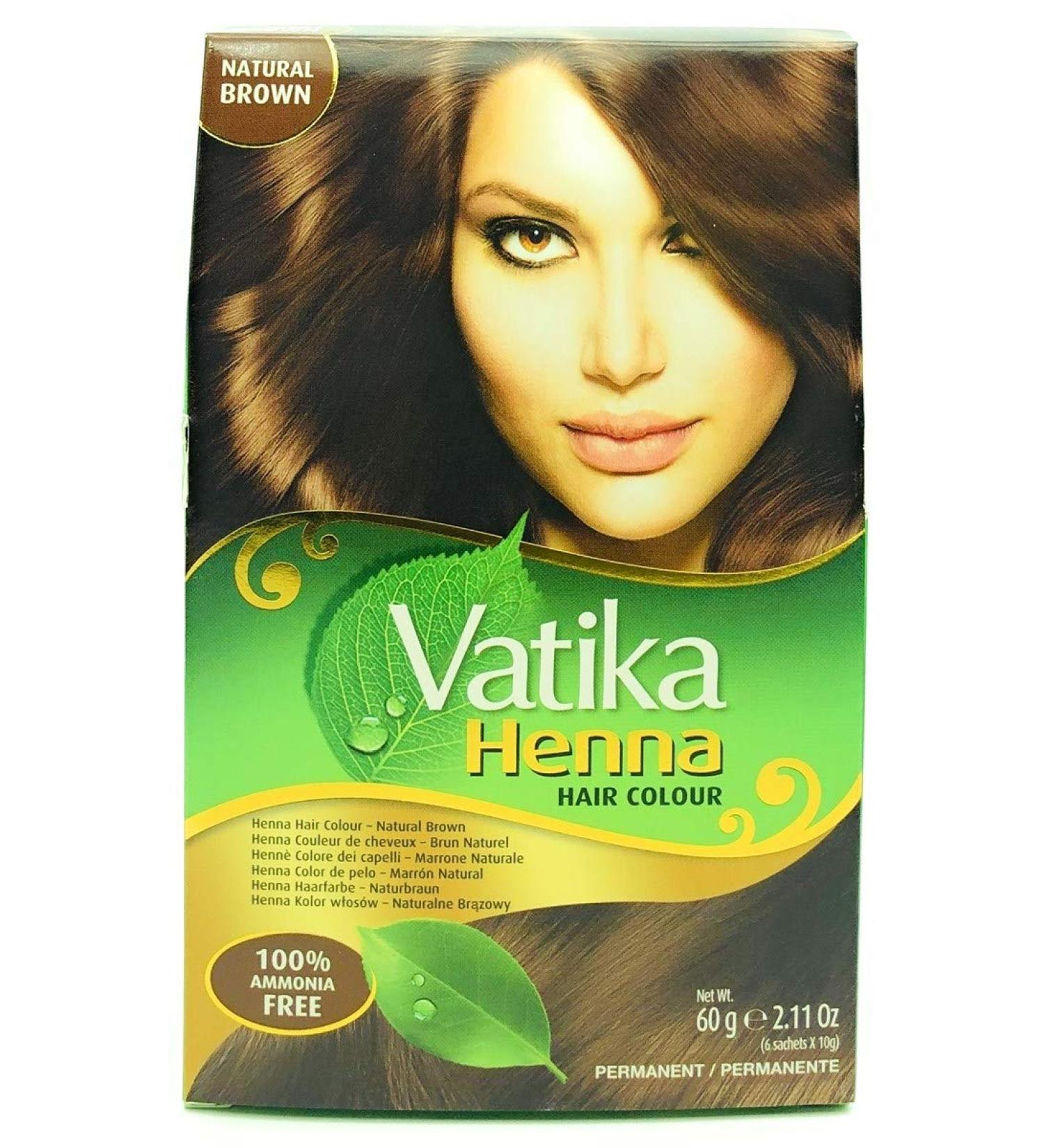 Dabur Vatika Henna Hair Colour - Permanent Natural Brown 60g | International Shipping Available - Buy Online on GoSupps.com