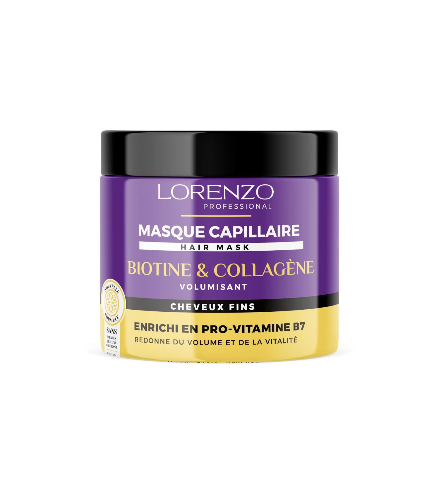 Biotin & Collagen Hair Mask (Fine Hair) 500 ml Lorenzo Professional - Buy Online on GoSupps.com